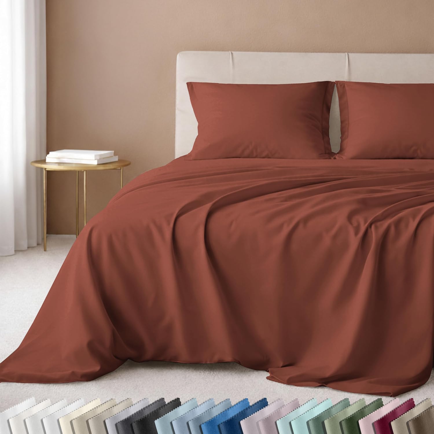 California Design Den Luxury 600 Thread Count Full Size Sheet Sets, Seafoam | 100% Cotton Sateen Backed by Good Housekeeping Seal, Soft & Smooth, 16" Deep Pocket, All-Around Elastic, Durable, Easy Care