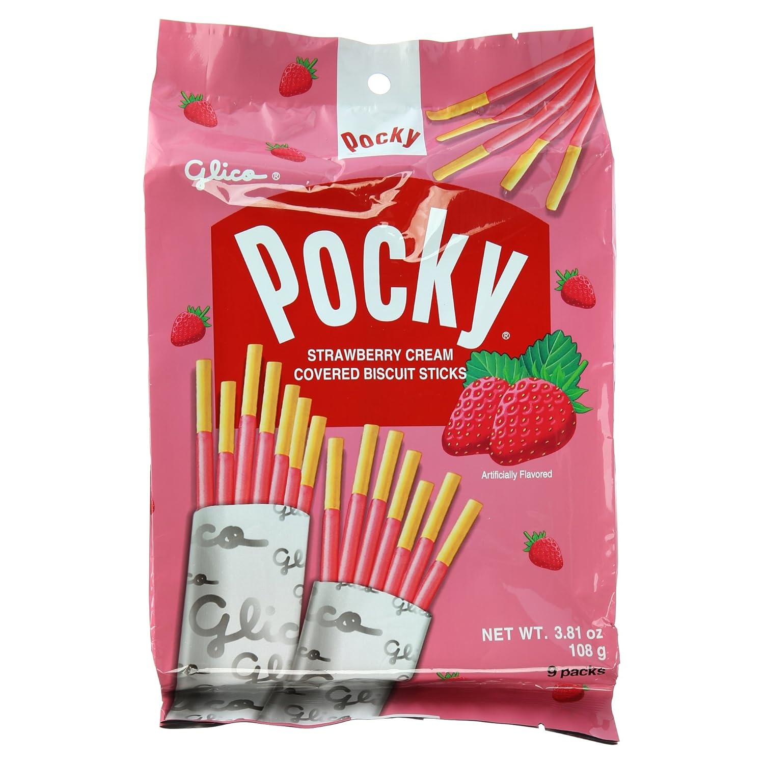 Glico Pocky, Chocolate Cream Covered Biscuit Sticks (9 Individual Bags), 4.13 oz