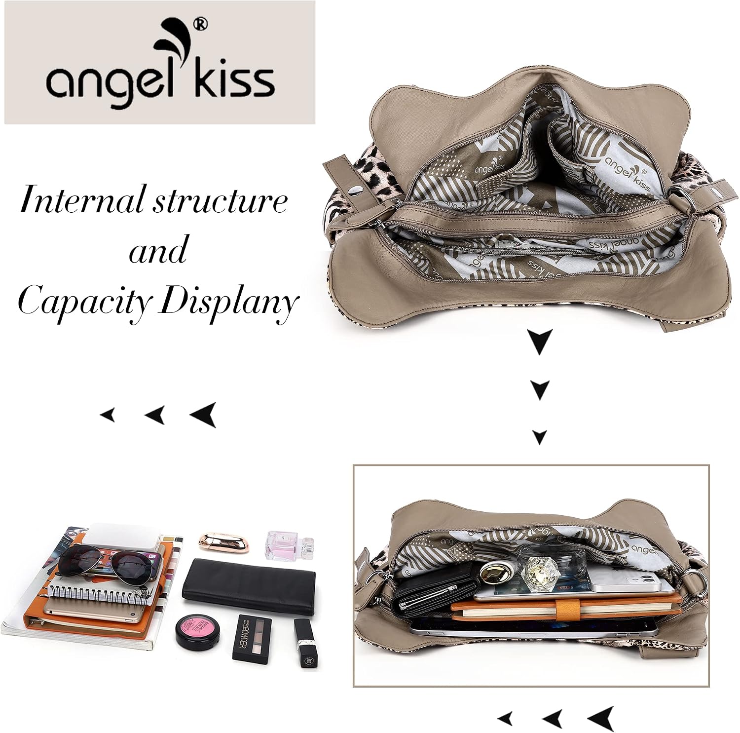 Angelkiss Hobo Purses and handbags for Women Satchel Handbag Women Purses Large Daily Shoulder Bags