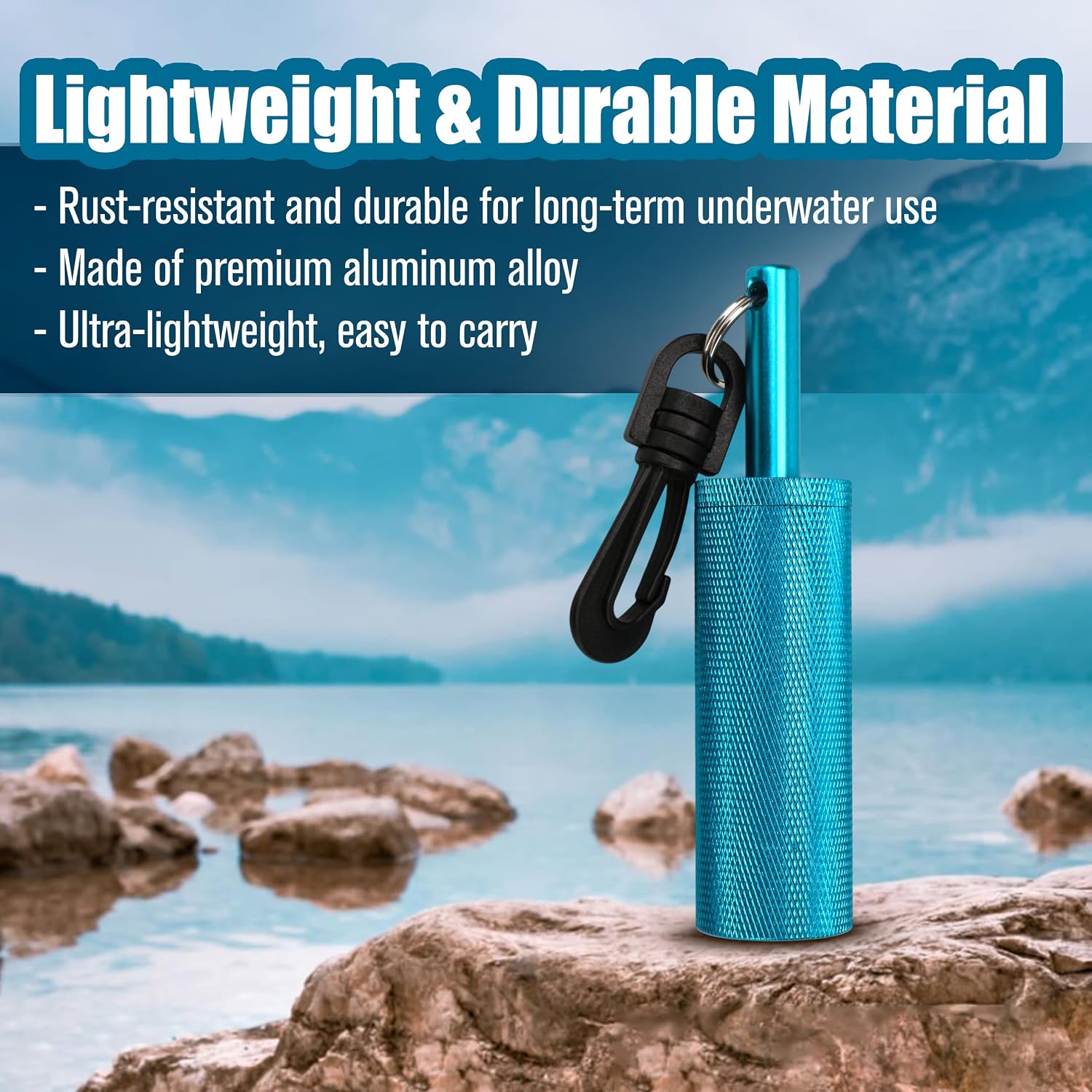 Scuba Rattle Stick Diving Safety Tank Signal Bell Shaker with Clip, Loud Underwater Sound Compact Design