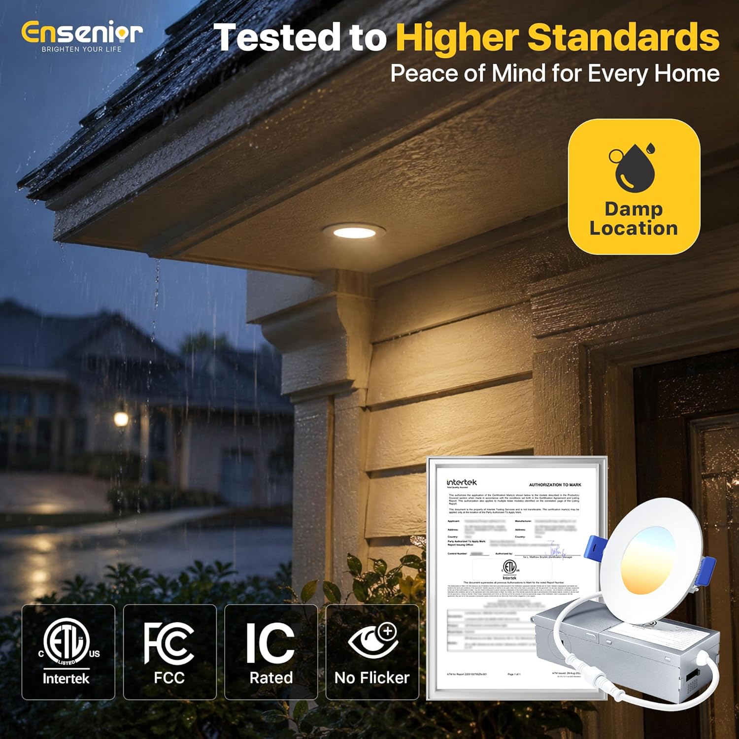 Ensenior 6 Pack 6 Inch LED Recessed Light, 5CCT Dimmable Canless Wafer