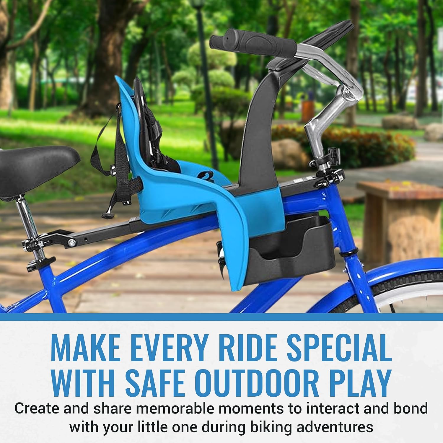 KaZAM Front-Mounted Child Bike Seat – Kangaroo & Wallaby Models with Padded Front Bumper/Dashboard