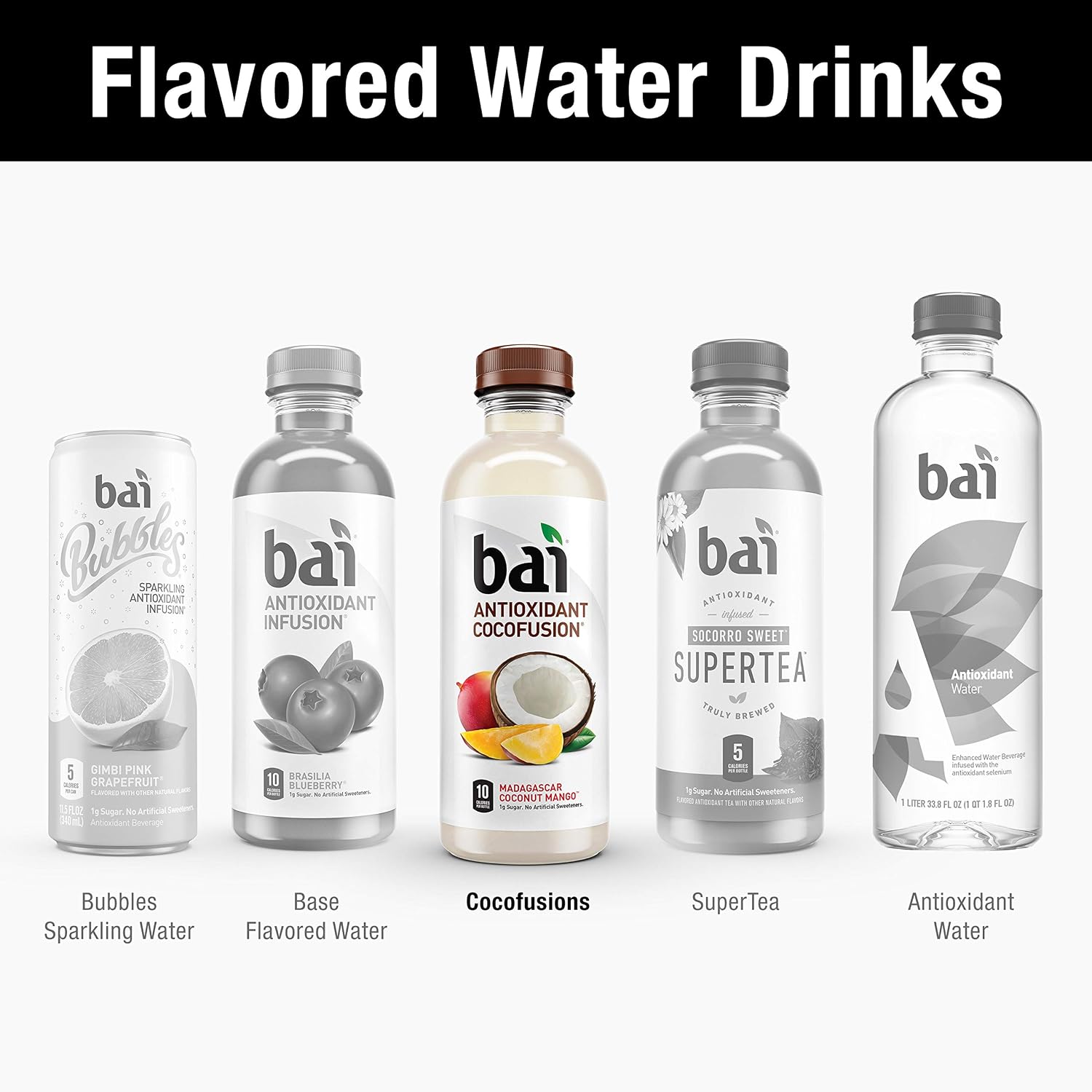 Bai Coconut Flavored Water Puna Coconut Pineapple, Antioxidant Infused, Coconut Pineapple Flavored Water Drink, 18 Fluid Ounce Bottles, 6 Count