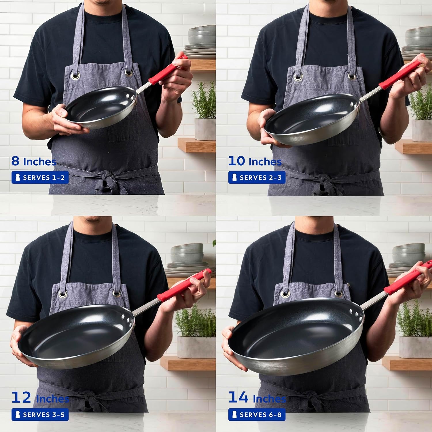 Tramontina Professional 8-Inch Non Stick Small Frying Pan | Heavy-Gauge Aluminum Skillet with Reinforced Nonstick Coating, Red Handle, Dishwasher and Oven Safe, Made in Brazil