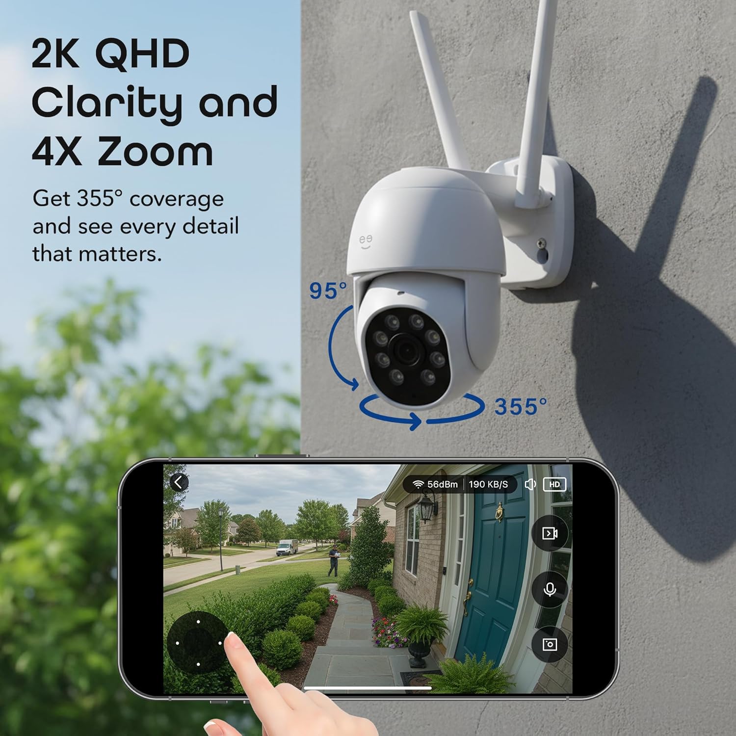 Geeni Lookout 2K Outdoor Auto-Follow Security Camera – Outdoor Security Camera, Weather Resistant with Pan-Tilt, Motion Tracking, Dual-Band Wi-Fi