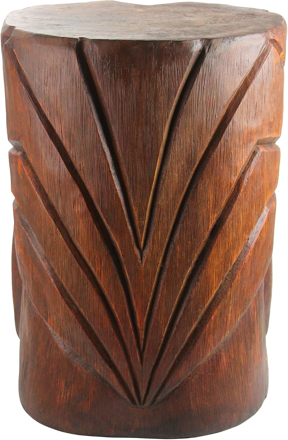 Design Toscano Grand Tiki Face Kanaloa Teeth Indoor/Outdoor Side Table Statue, Patio, Bar, Den, 20 inch tall, Cast Stone Resin, Woodtone Finish