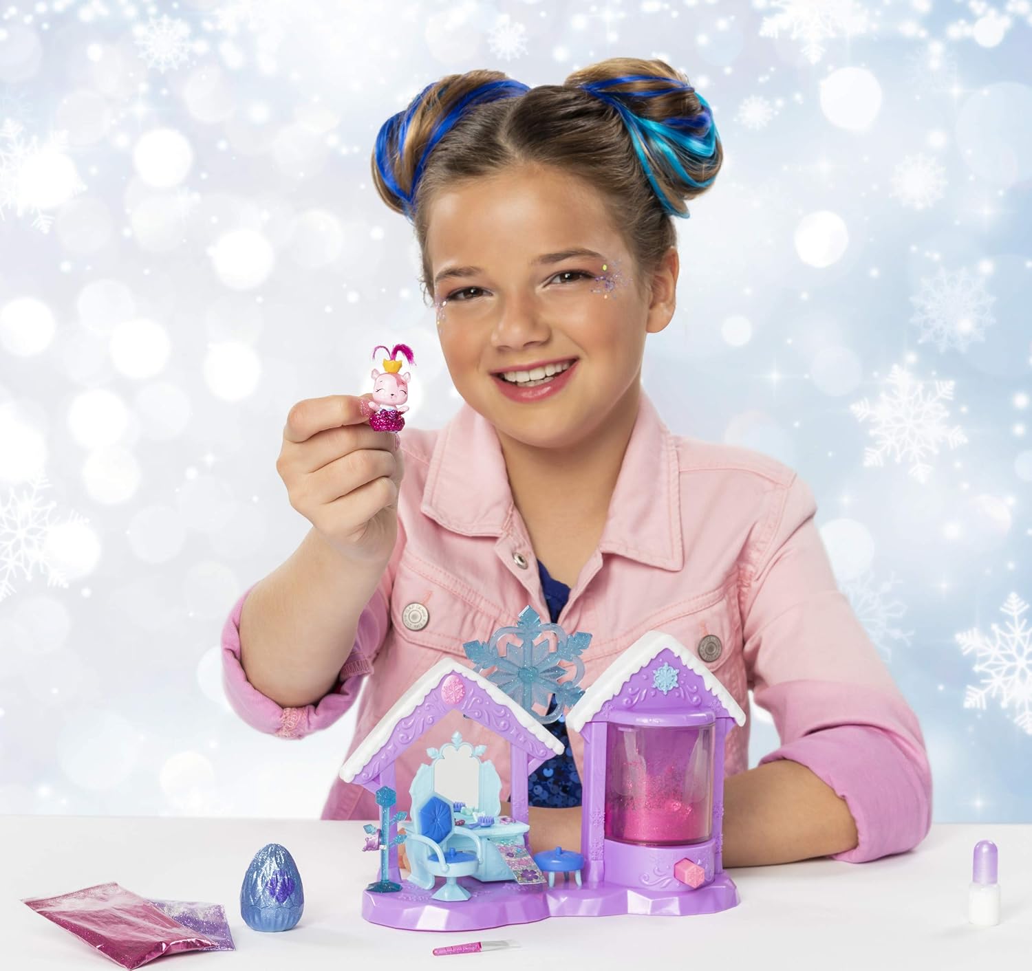 Hatchimals CollEGGtibles, Glitter Salon Playset with 2 Exclusive, for Kids Aged 5 and Up