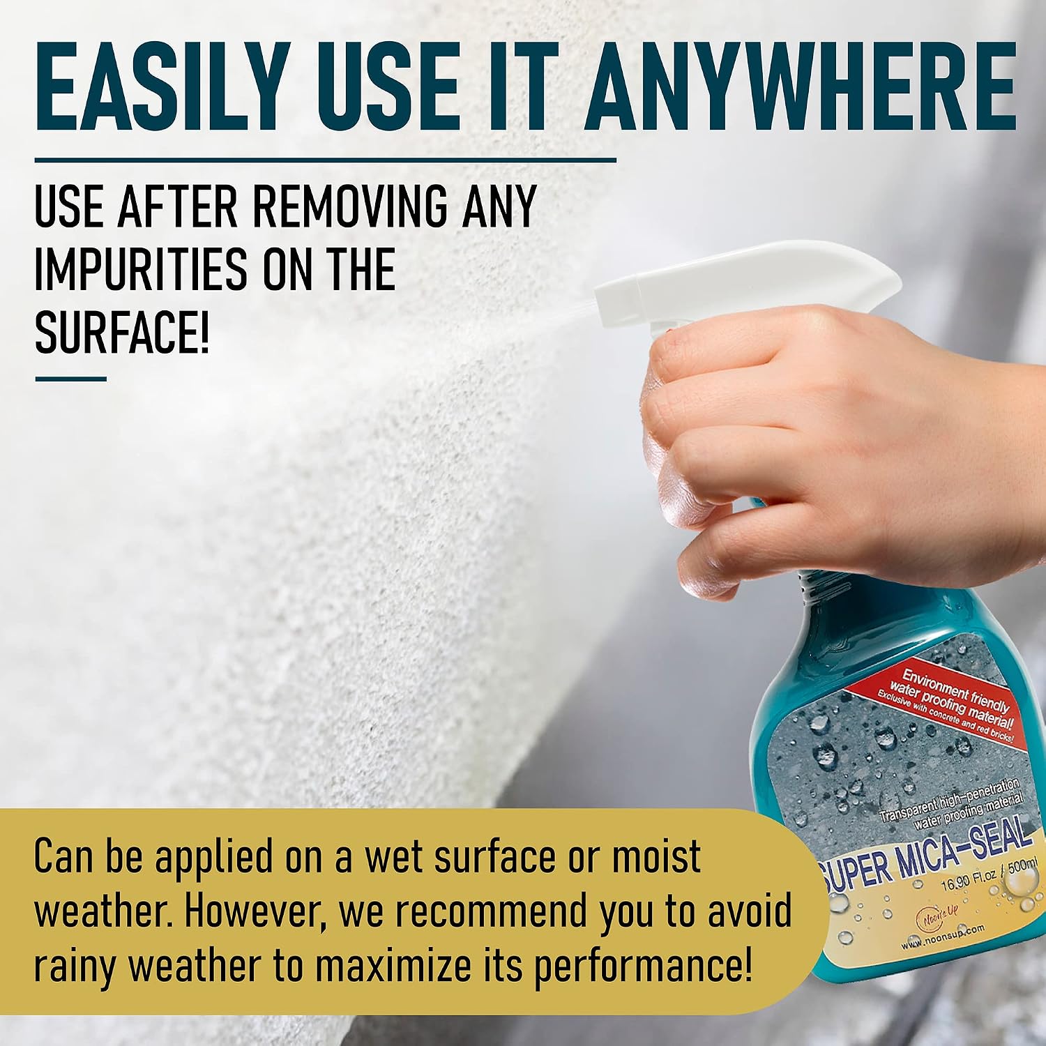 NOON'S UP Mica-Seal Waterproof Bird Bath & Concrete Sealer Spray, 16.90 oz