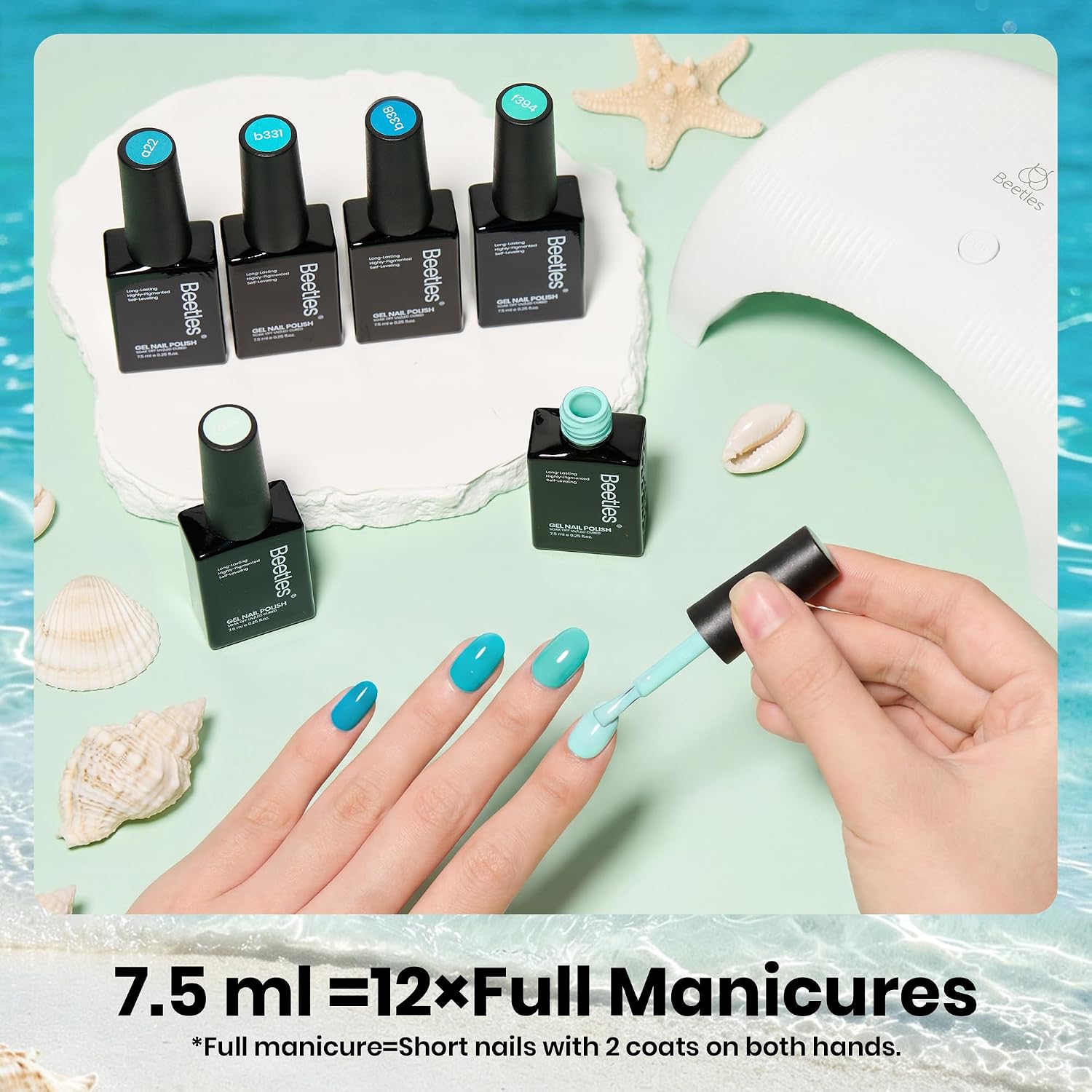 Beetles Green Gel Polish Set, 6 Colors Misty Forest Collection