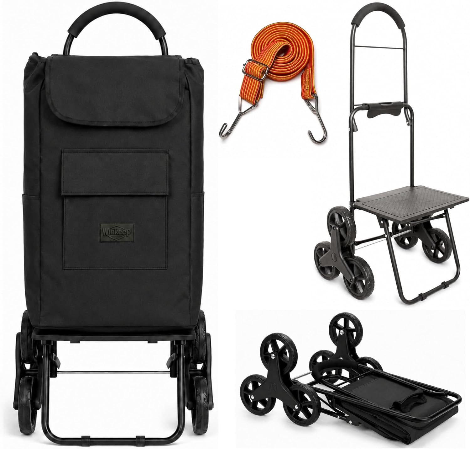 Shopping Cart, Super Loading Grocery Trolley, 220 lbs Capacity