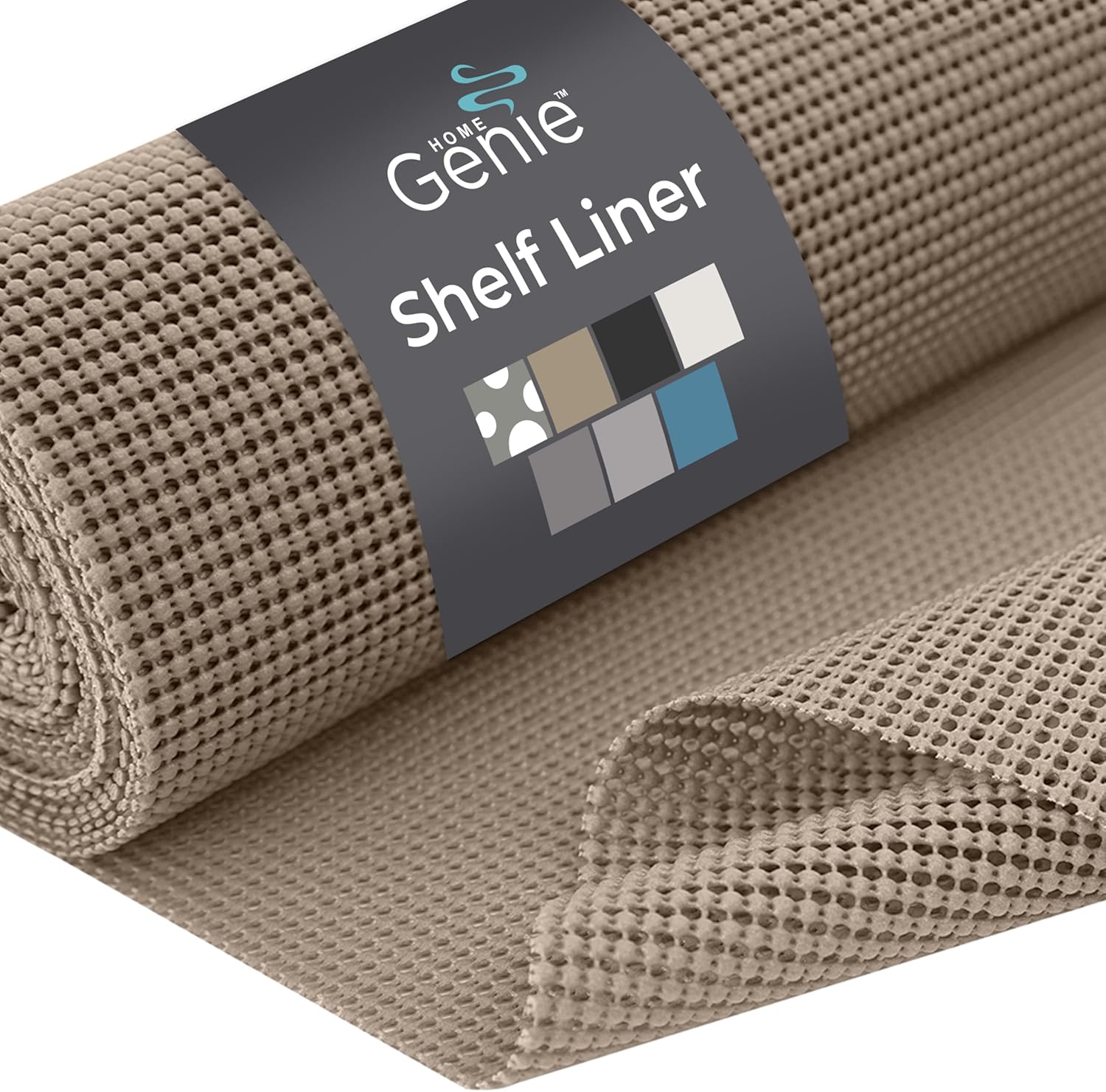 HOME GENIE Shelf Drawer and Cabinet Liner, Non Adhesive, 12x20 Soft Gray