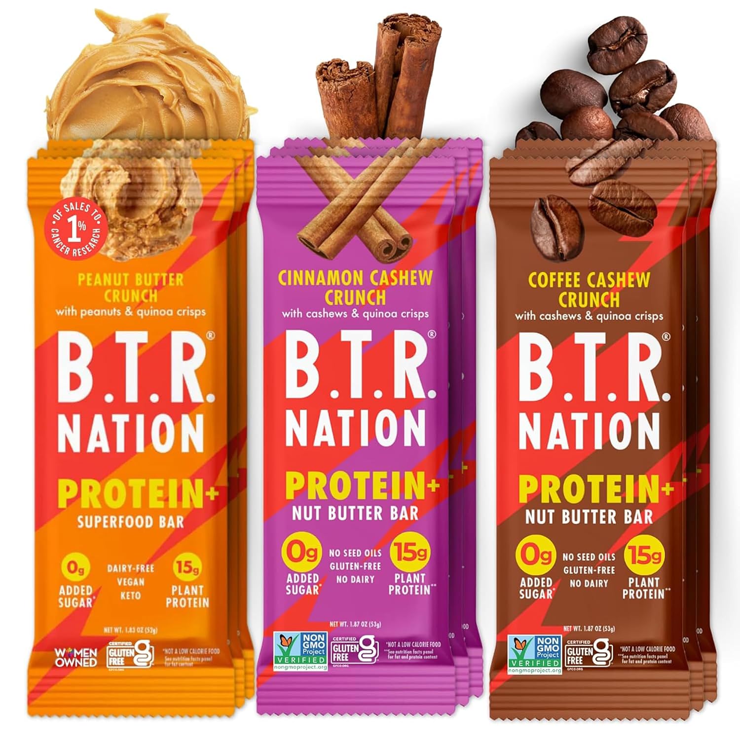 B.T.R Nation - Superfood Protein Bar Dark Chocolate - Vegan - 12 Bars