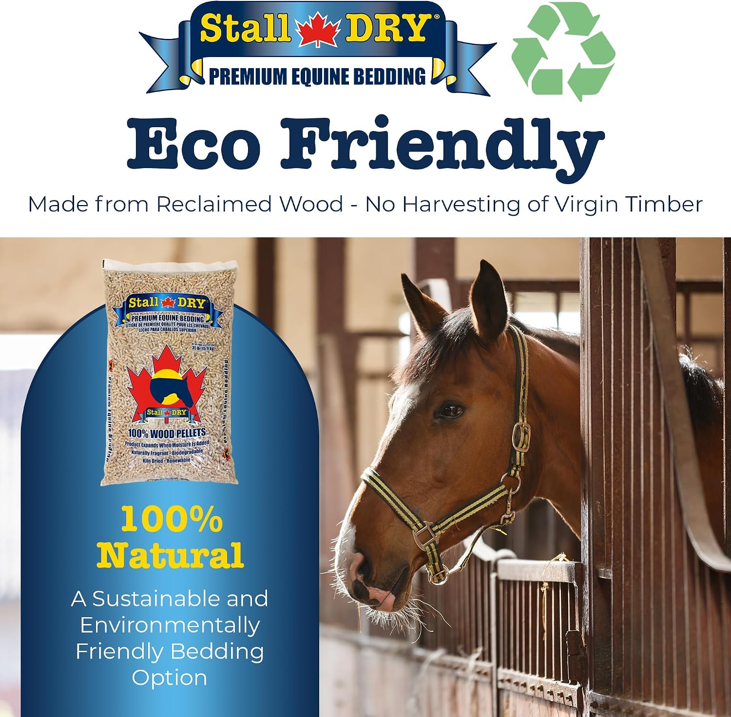 Progressive Planet Stall Dry Premium Equine Bedding Pellets, 35lbs - 100% Natural Kiln-Dried Pine Pellets
