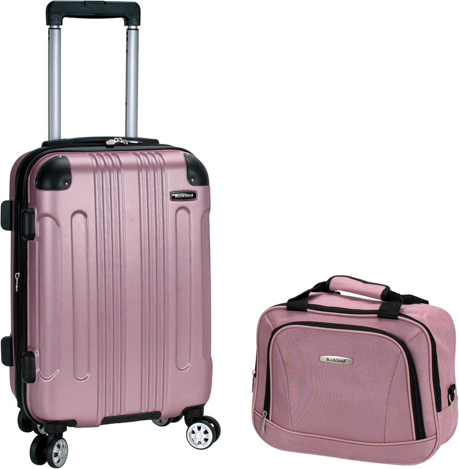 Rockland London Hardside Spinner Wheel Luggage, White, 3-Piece Set (20/24/28)