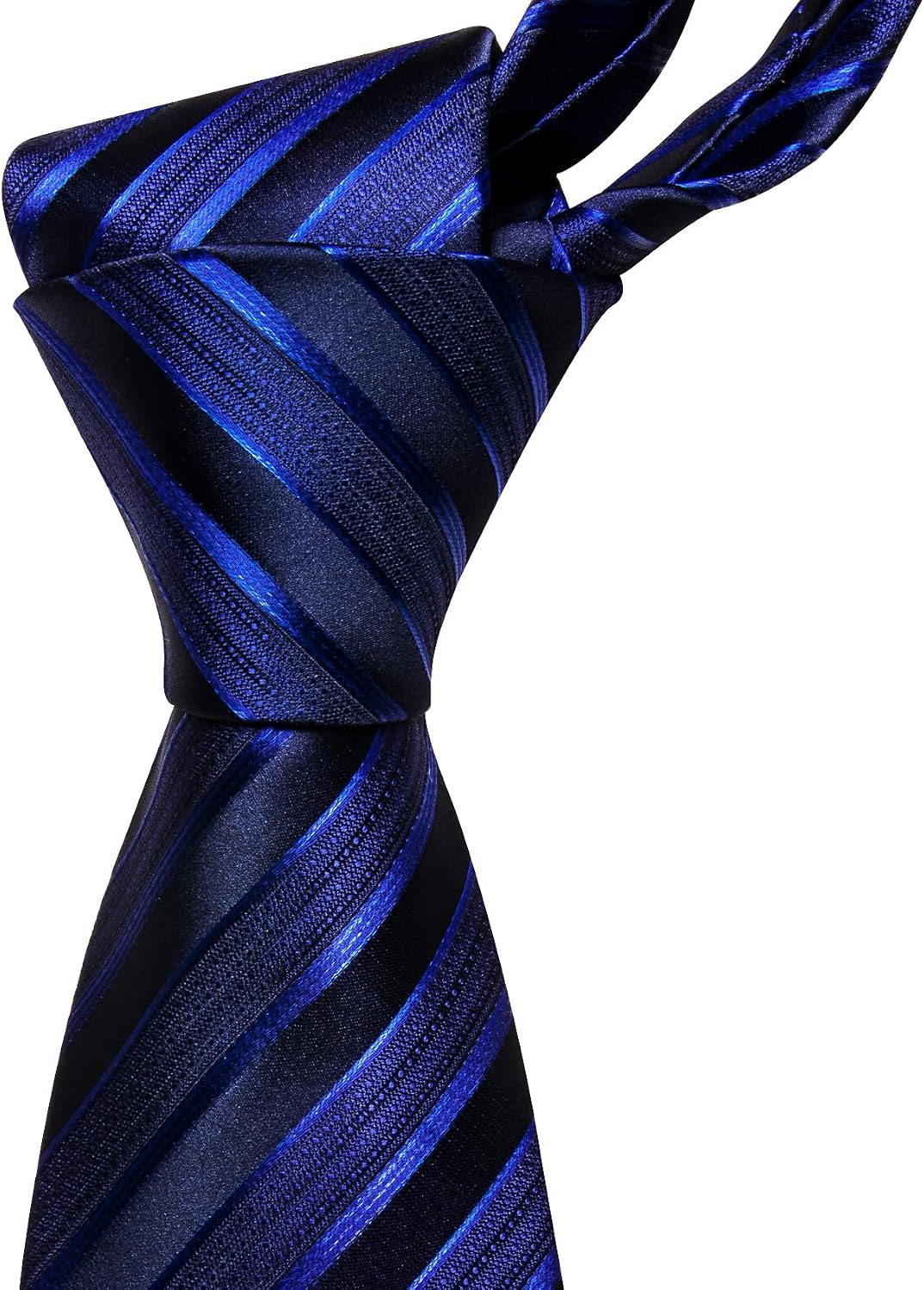 Barry.Wang Plaid Ties for Men Silk Necktie Handkerchief Cuff Links Set