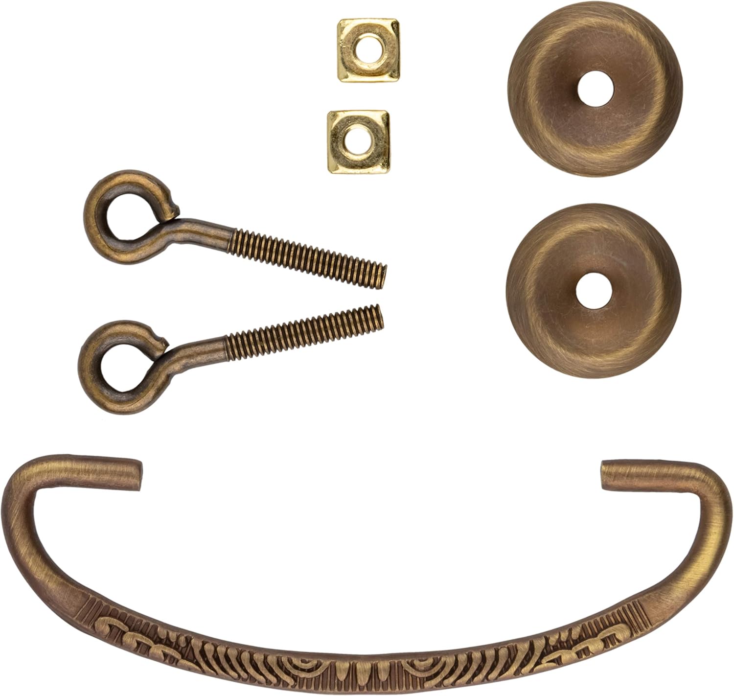 Classic Aged Brass Drawer Bail Pull | Centers: 3" | Handle for Antique Cabinet Door, Dresser Drawer