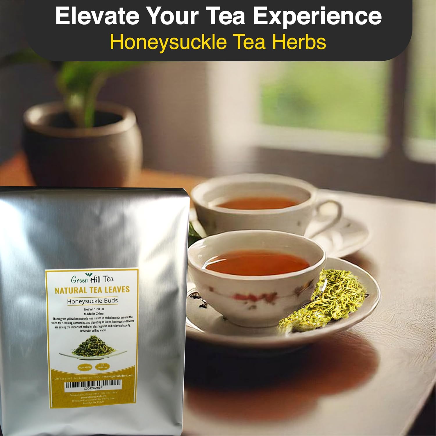 Green Hill Tea Osmanthus Flower Dried – Premium– Fragrant Osmanthus Dried Flowers -Loose Leaf Tea – 100% Pure, Natural, Non-GMO – Great for Brewing, Baking & Infusions 4 OZ
