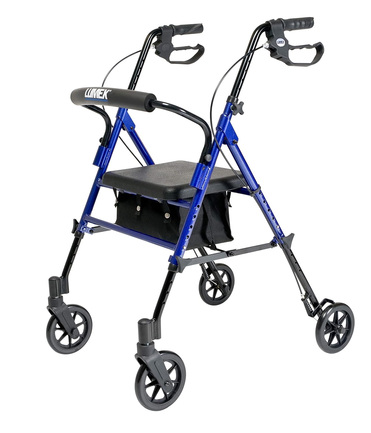 Lumex Set n' Go Rollator, Height-Adjustable, Rolling Walkers for Seniors with Seat, Silver
