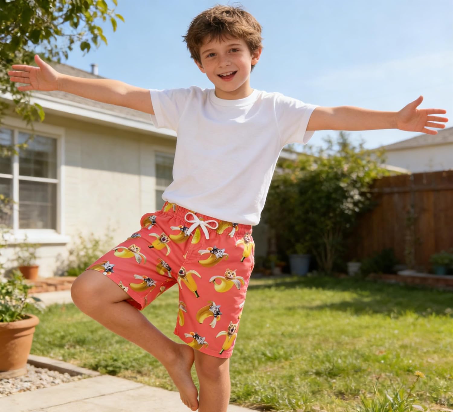 BFUSTYLE Boys Swim Trunks Mesh Lining Kids Bathing Suit 5-14 Years Shorts