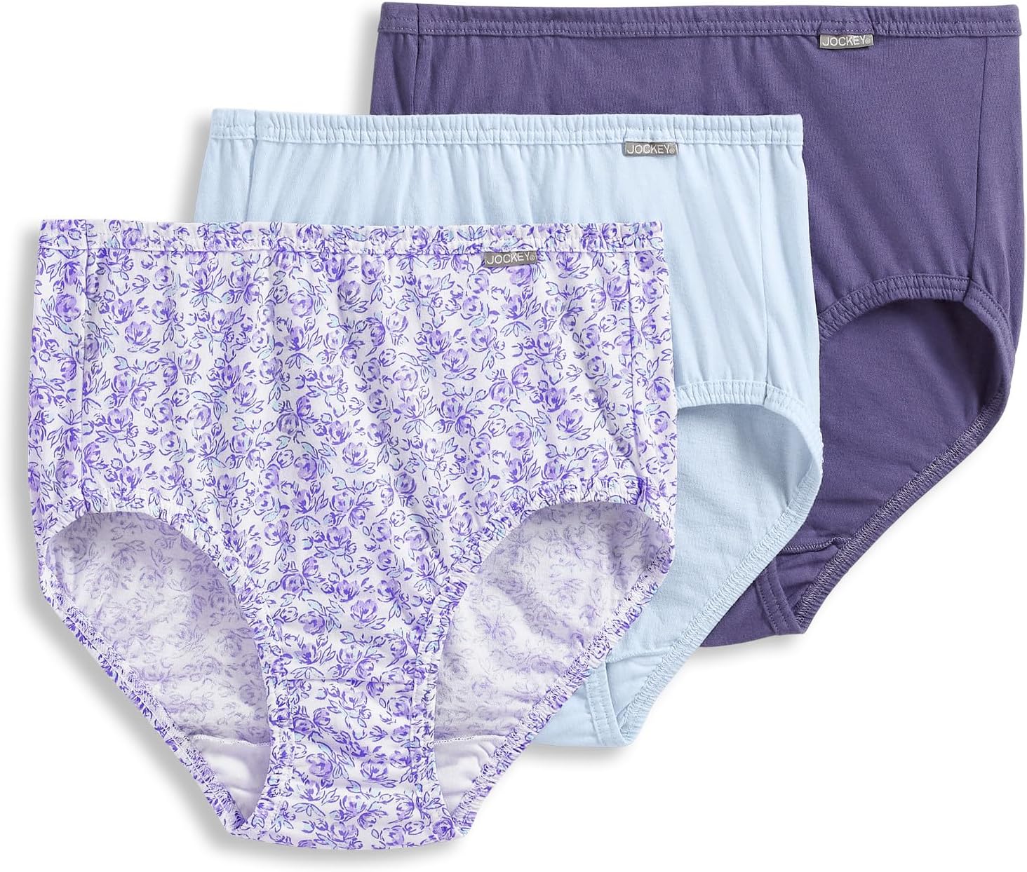 Jockey Women's Underwear 100% Cotton Elance Brief - 3 Pack