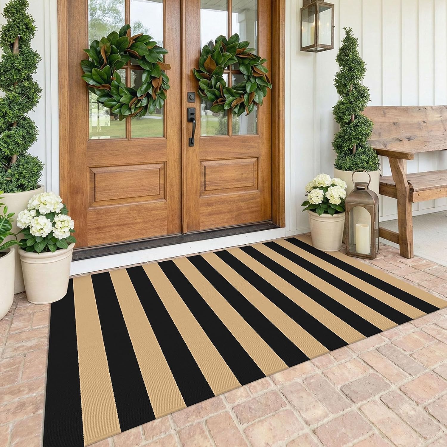KOZYFLY Black and White Area Rug 3x5 Ft Washable