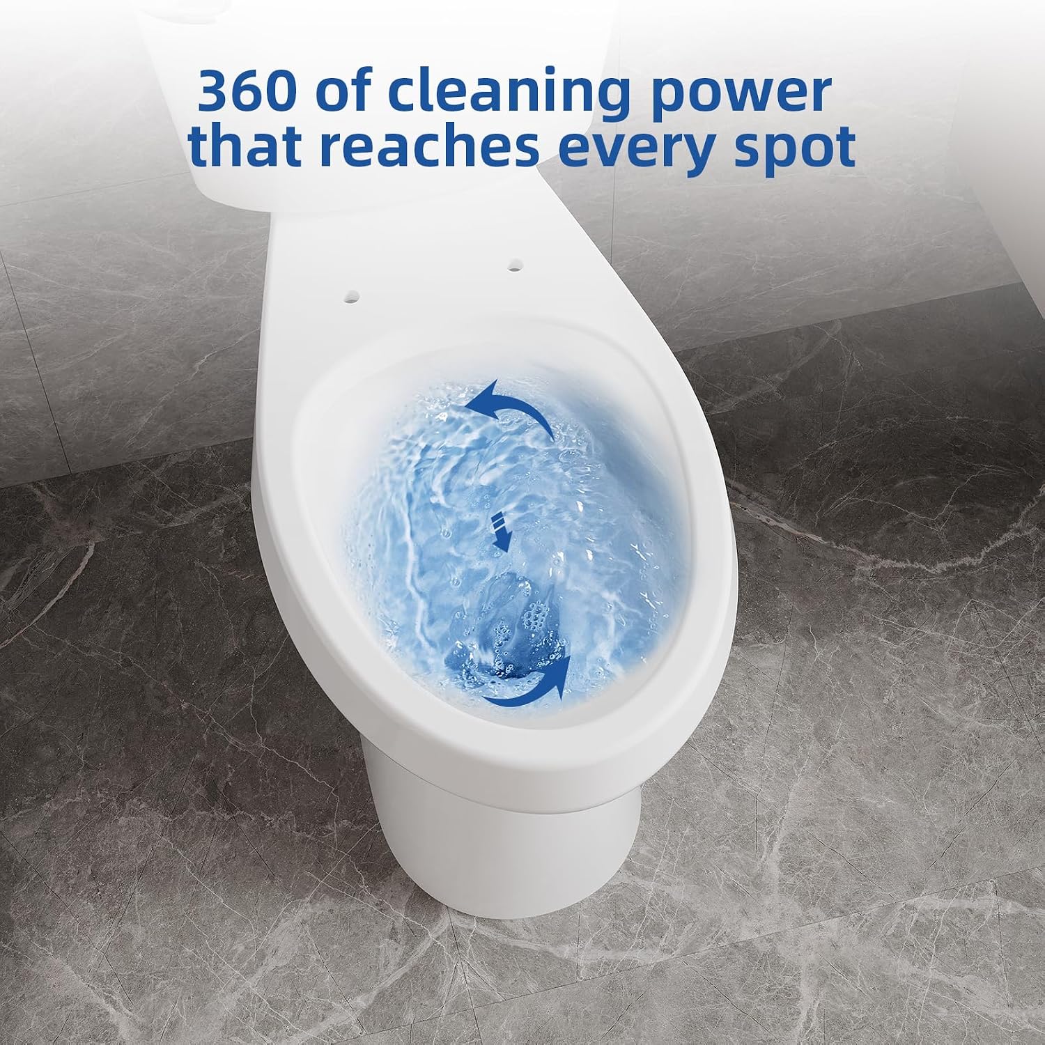 Two-Piece Toilets for Bathrooms, Comfort ADA Toilet with 19" Height, Elongated with Soft Close Seat, Power Flush 1.28 GPF