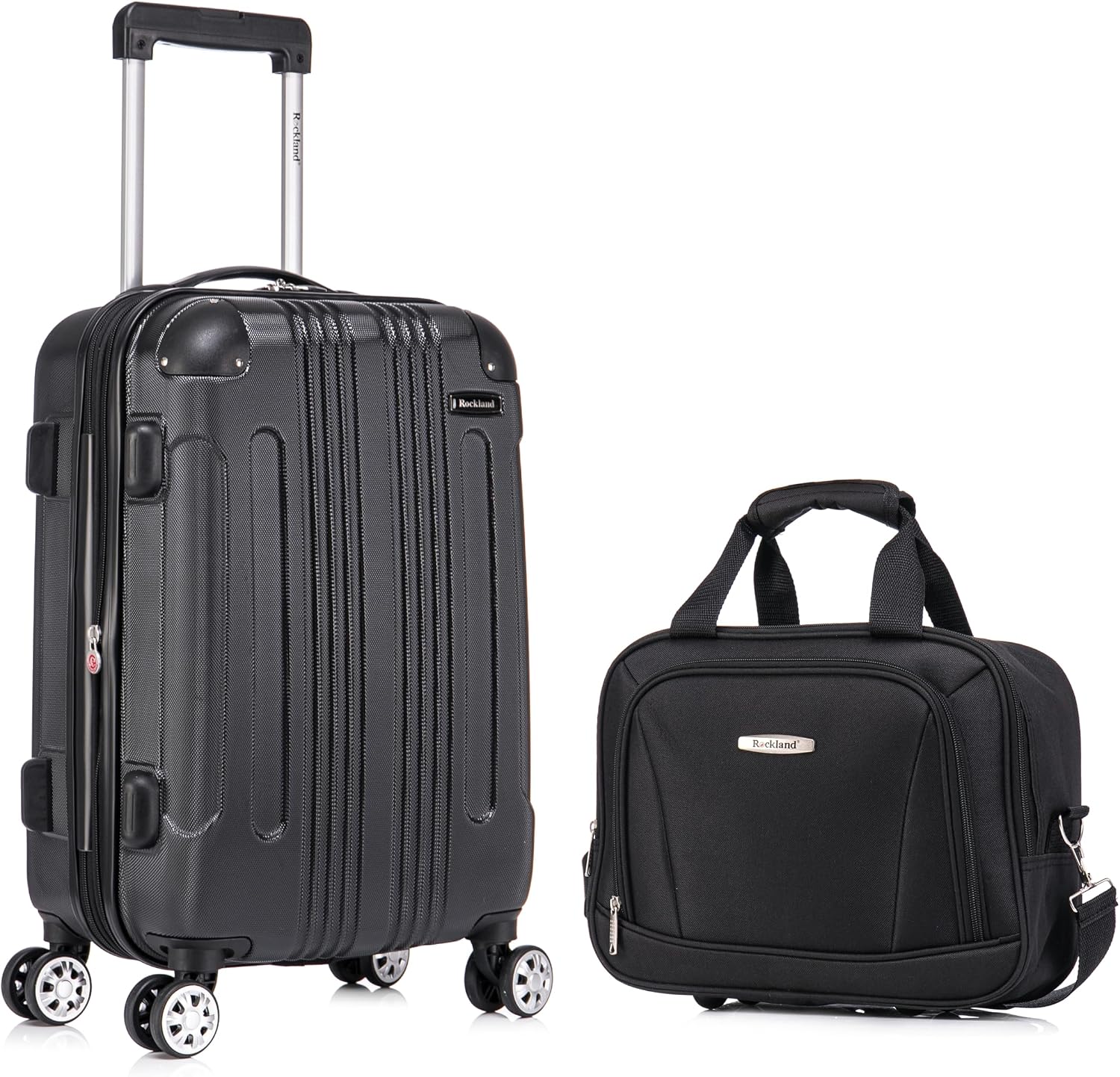 Rockland London Hardside Spinner Wheel Luggage, White, 3-Piece Set (20/24/28)
