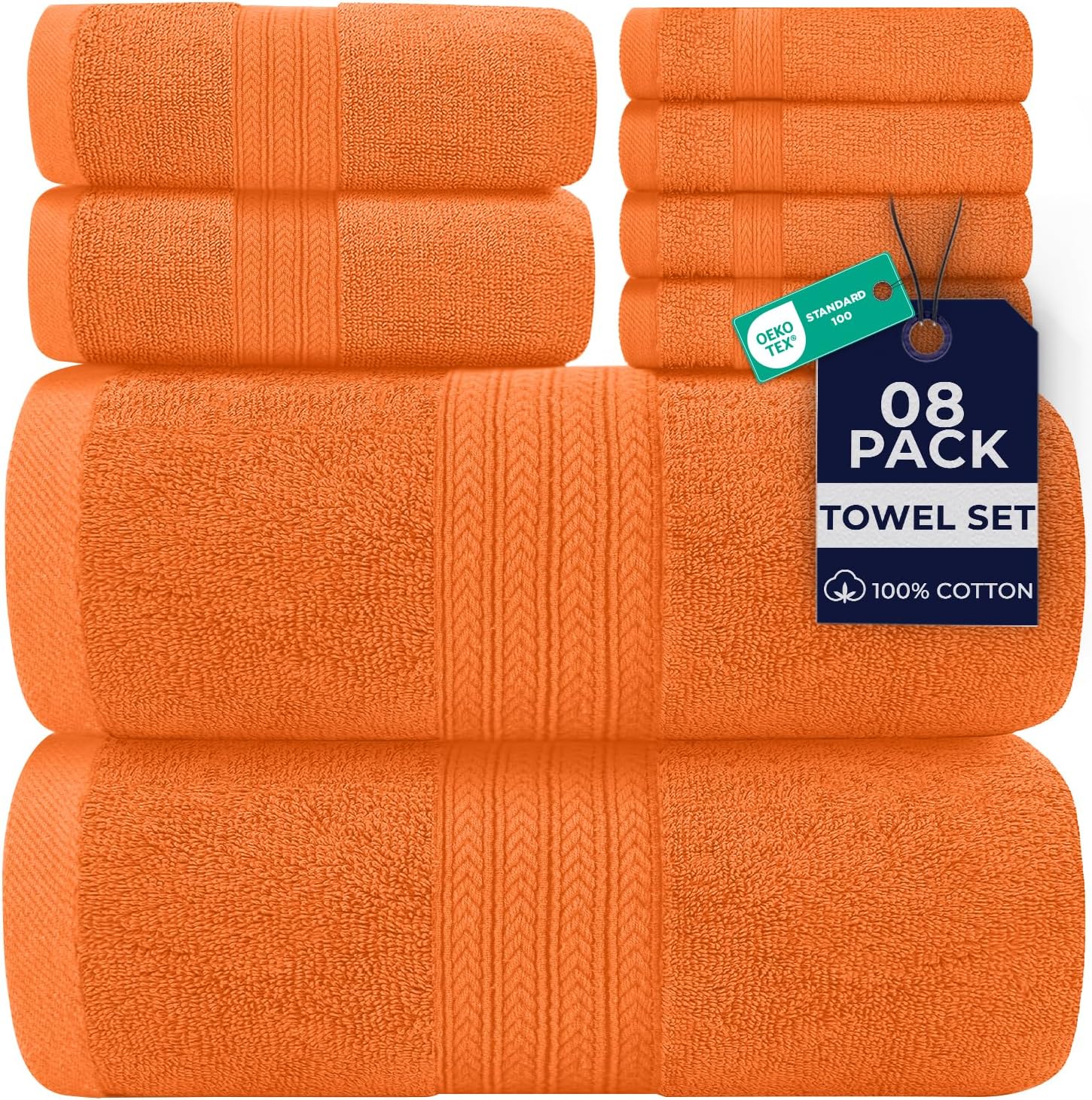 DAN RIVER 24 Pack Cotton Wash Cloths Set for Showering [12x12] White