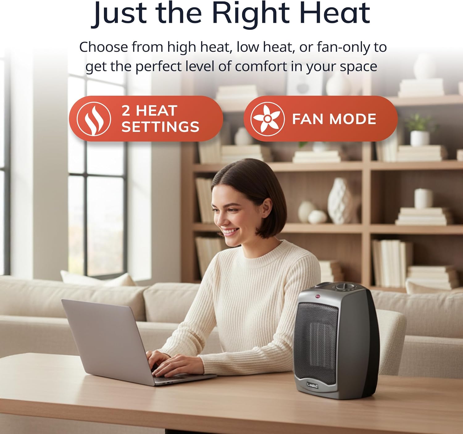 Lasko Portable Indoor Ceramic Space Heater - 9” - 754201 - Dark Gray