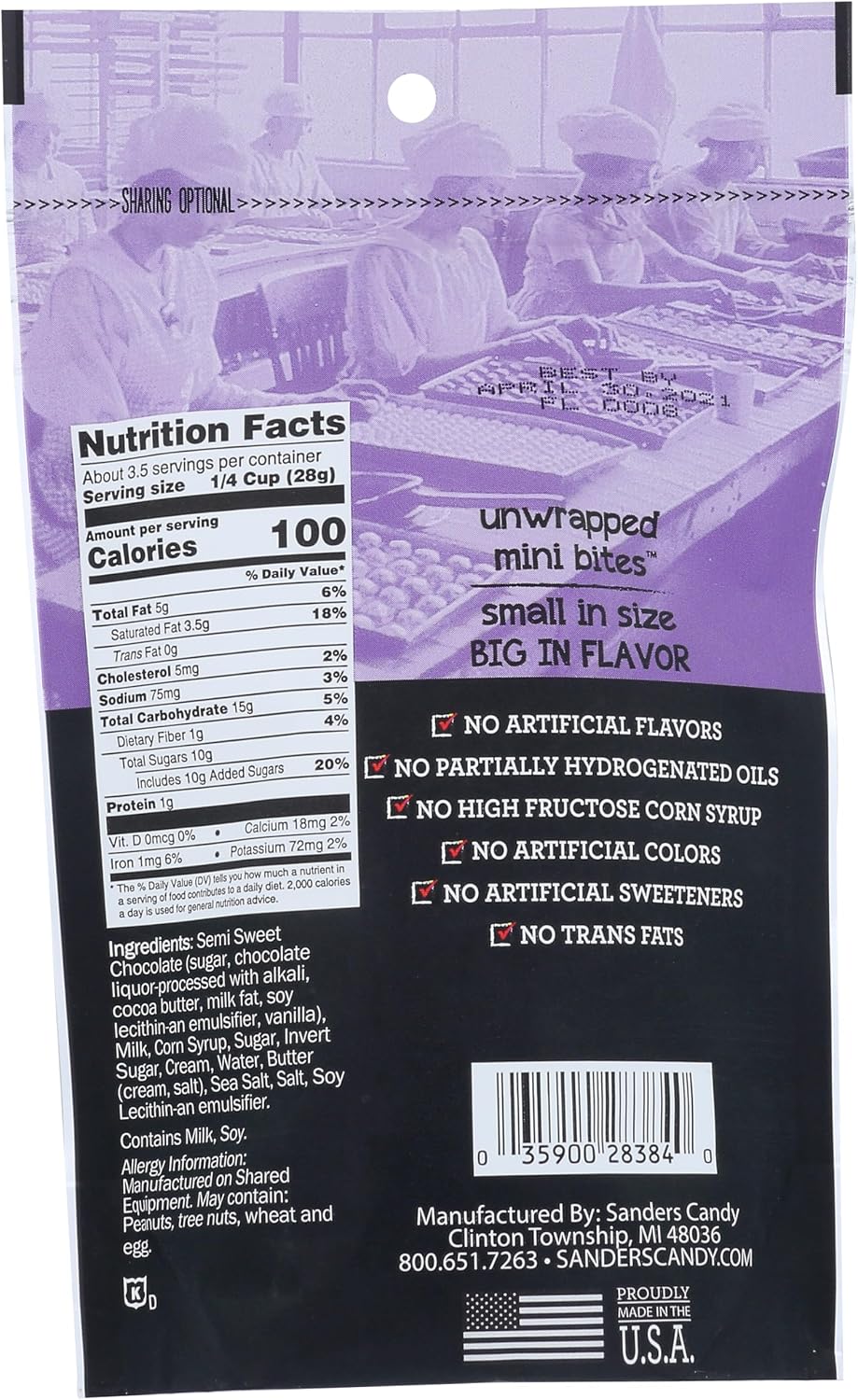 Sanders, Sea Salt Caramels Dark, 3.75 Ounce