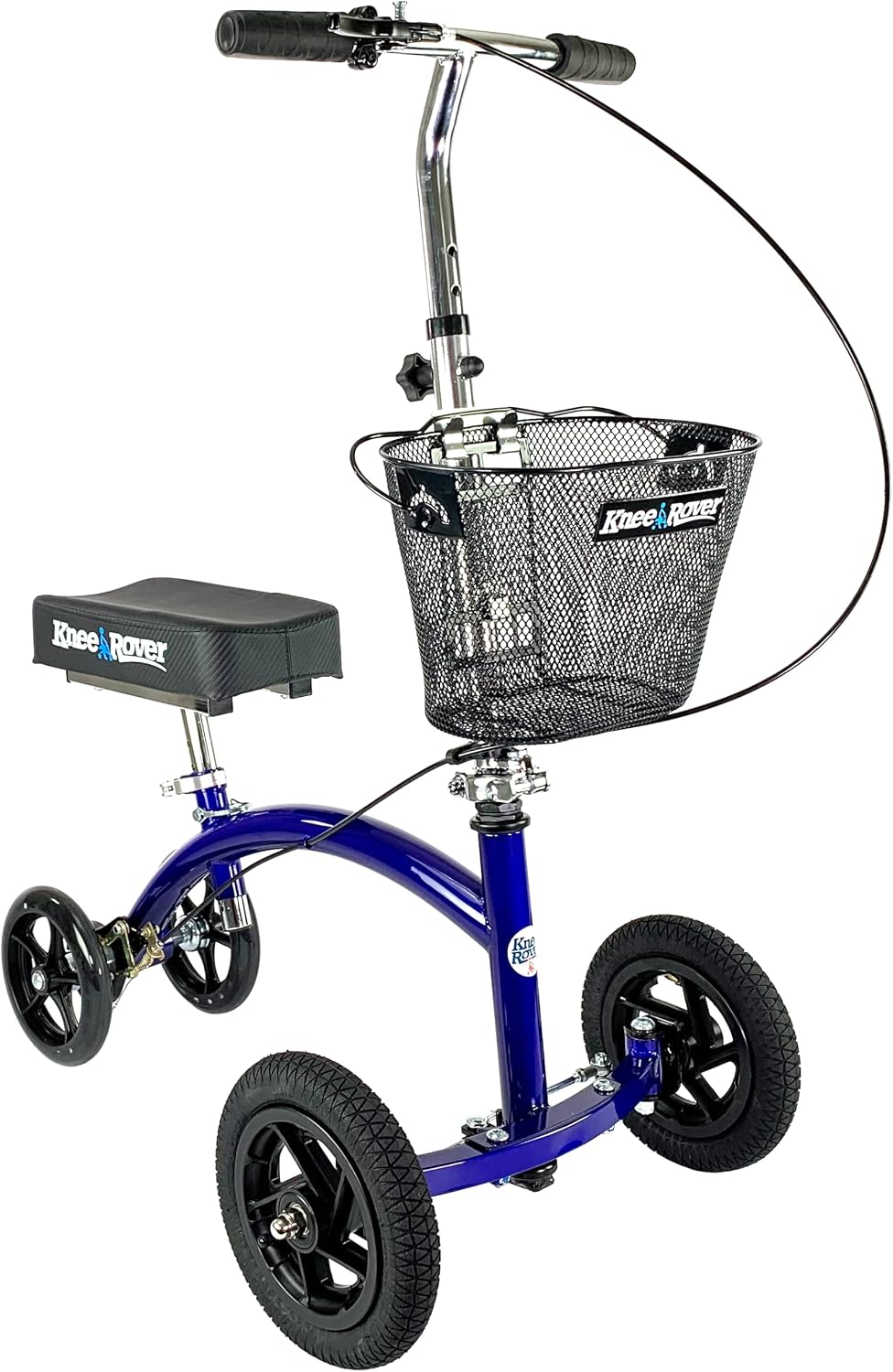 KneeRover Hybrid All Terrain Knee Scooter for Adults, Blue | Heavy Duty Knee Walker For Foot Surgery, Broken Ankle Foot Injuries, Leg Recovery Scooter