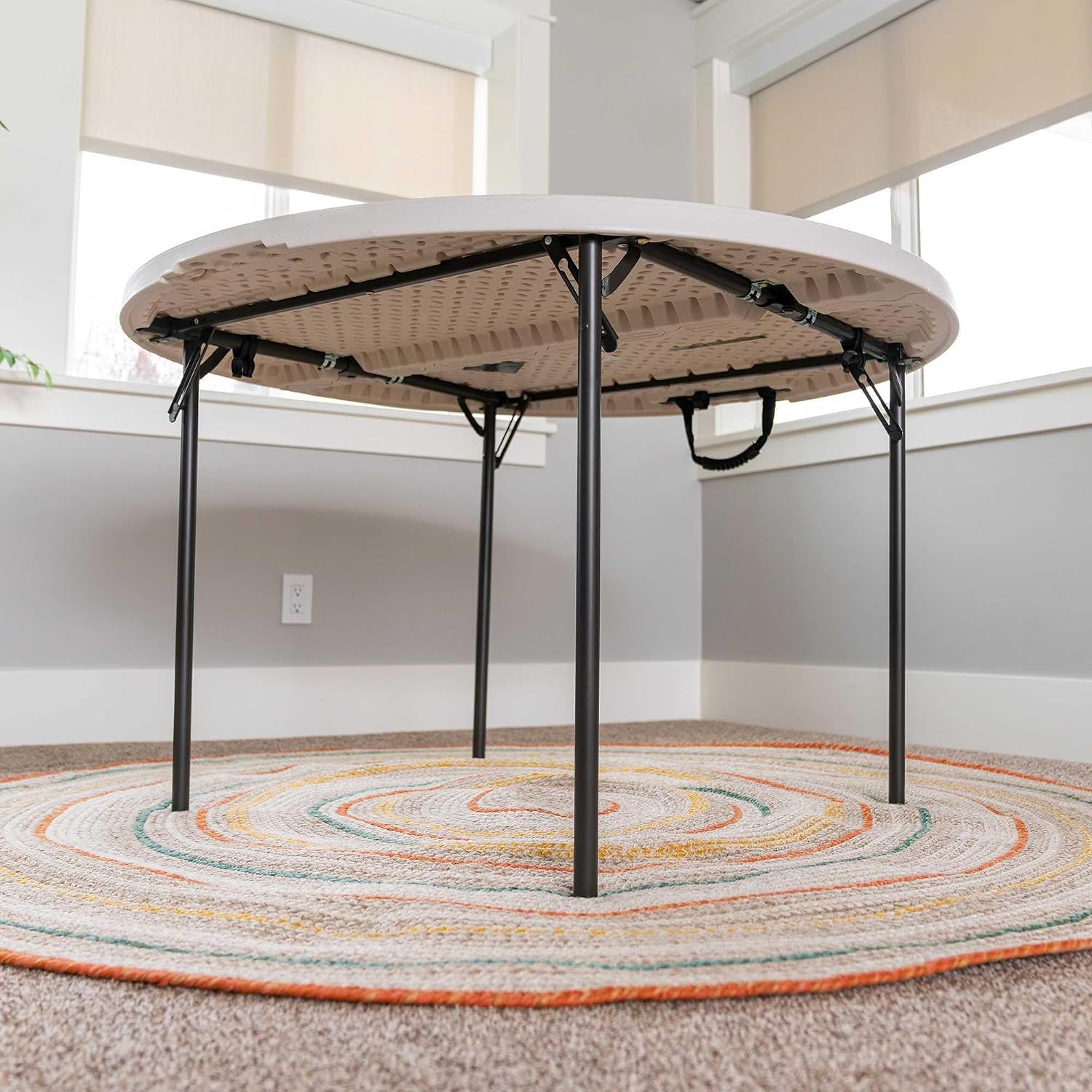 LIFETIME 80809 Round Fold in Half Table, Almond