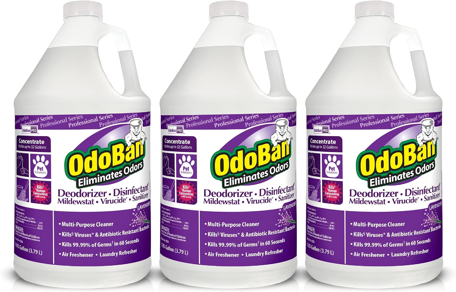 OdoBan Professional Disinfectant and Odor Eliminator Concentrate, 4 Gallons, Original Eucalyptus Scent