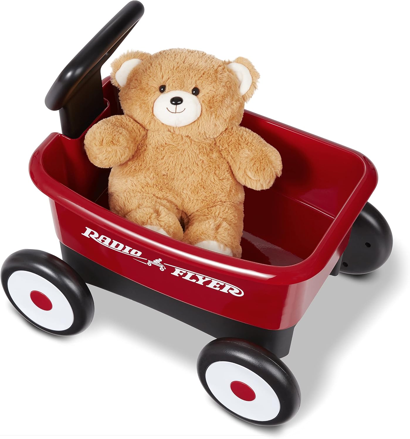 Radio Flyer Push & Pull Walker Wagon with Teddy Bear, Ages 1-4 Years, Red