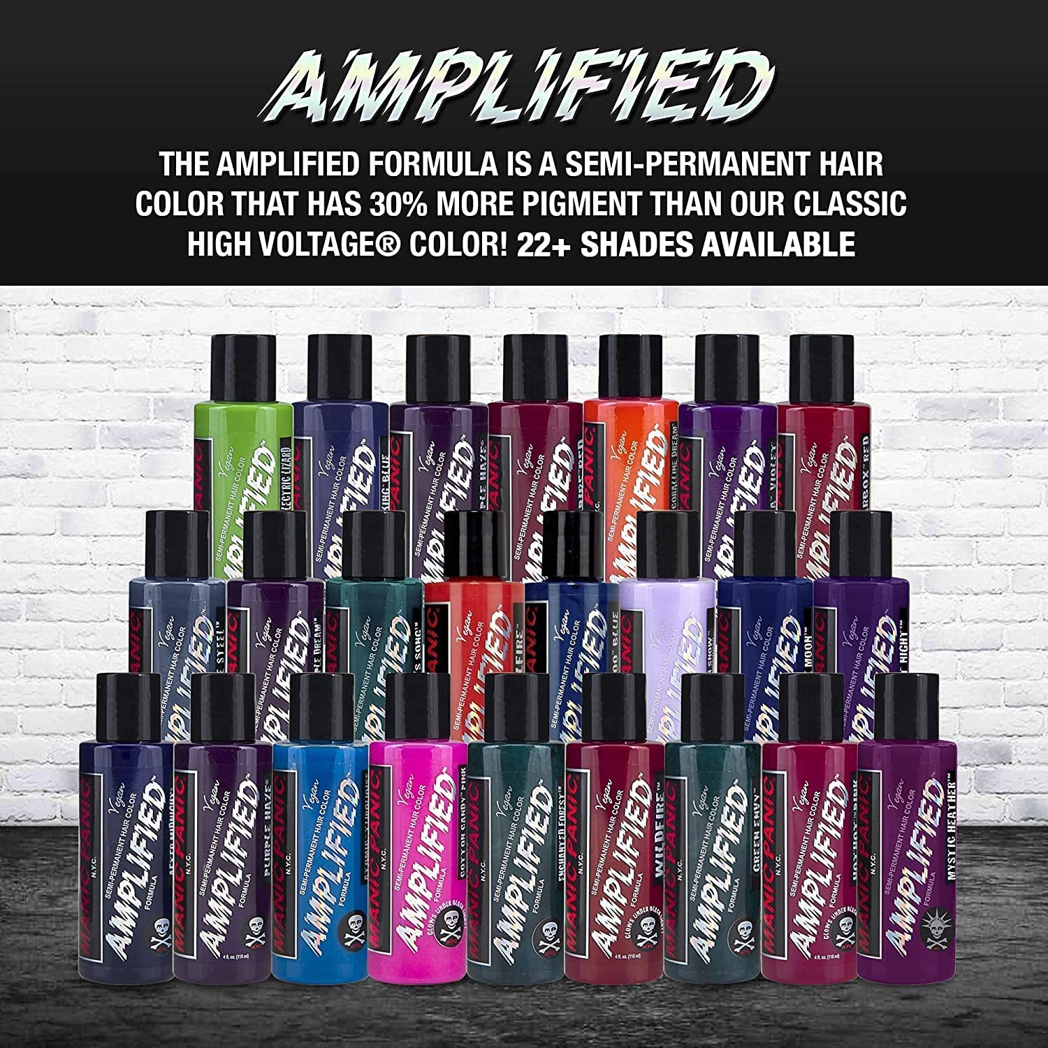 MANIC PANIC Cotton Candy Pink Hair Color - Amplified - Semi Permanent Hair Dye - Bright Pink Cool Toned Color - Glows in Blacklight - Vegan, PPD & Ammonia-Free - For Coloring Hair on Women & Men