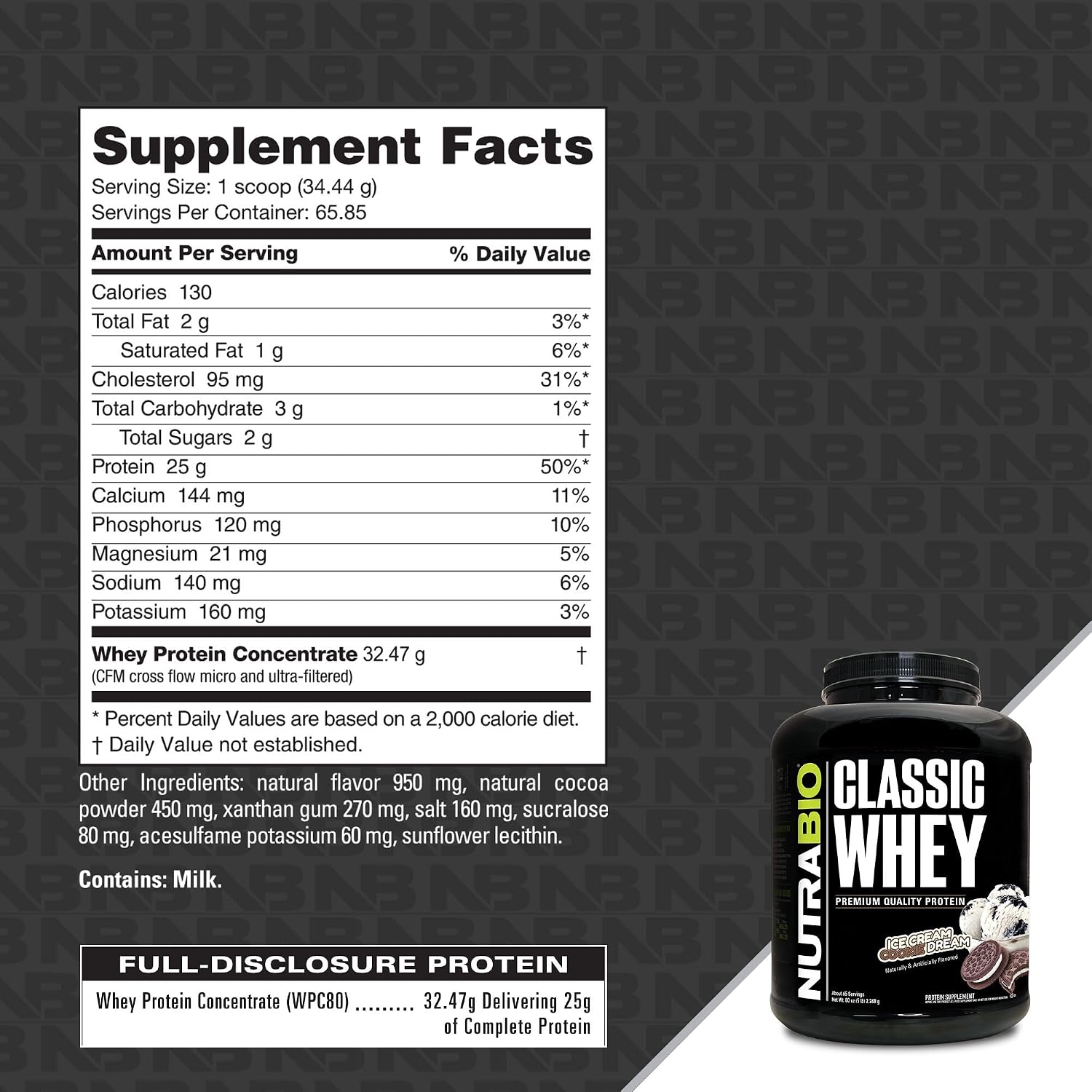 NutraBio Classic Whey Protein Powder- 25G of Protein Per Scoop - No Fillers, Artificial Colors, Preservatives - Chocolate Milkshake, 2 Pounds