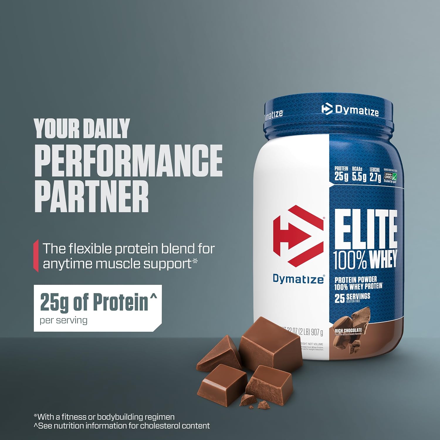 Dymatize Elite 100% Whey Protein Powder, L-Leucine, Quick Absorbing & Fast Digesting for Optimal Muscle Recovery, Gourmet Vanilla, 32 Oz