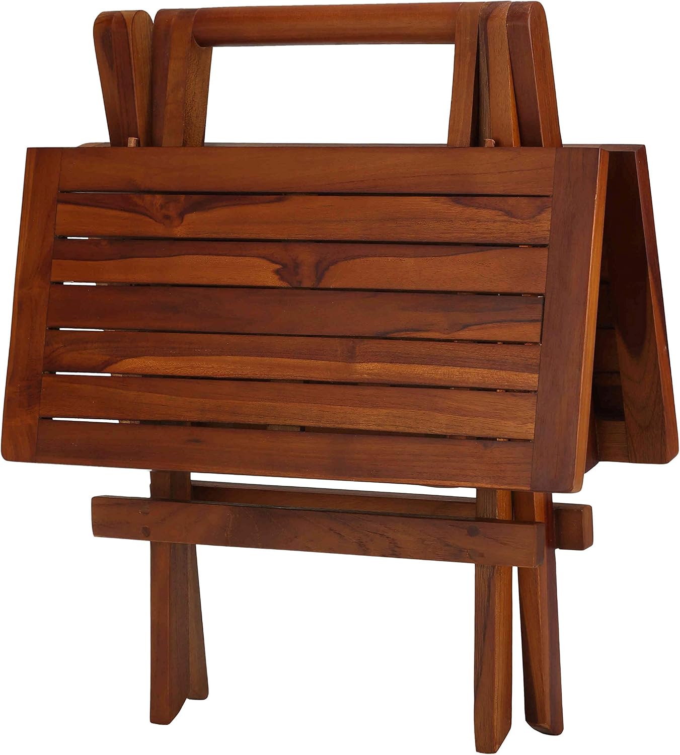 Ravinia Folding Teak Small Table, Oiled Finish Brown