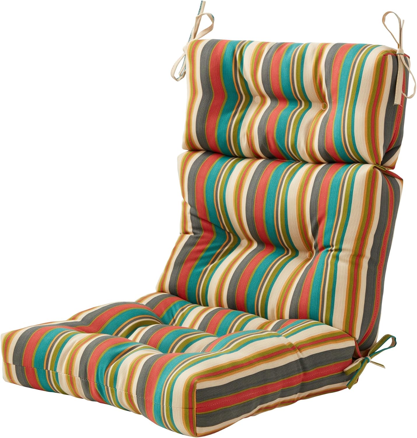 Greendale Home Fashions Outdoor 44x22-inch High Back Chair Cushions (Set of 2), Cement