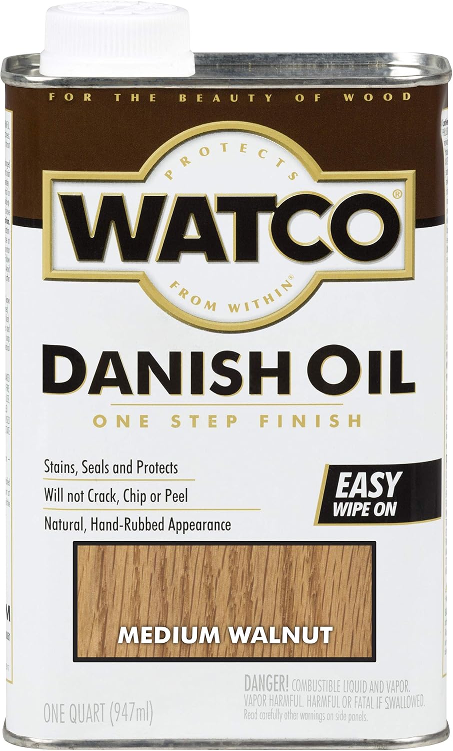 Watco 65351 Danish Oil Wood Finish, Pint, Black Walnut