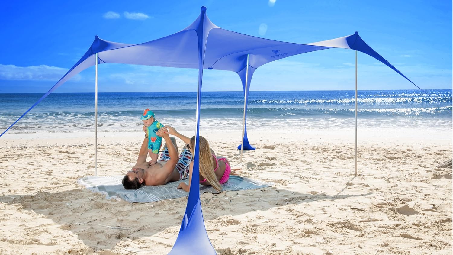 SUN NINJA Beach Tent Sun Shelter, Beach Shade Canopy with UPF50+ Protection