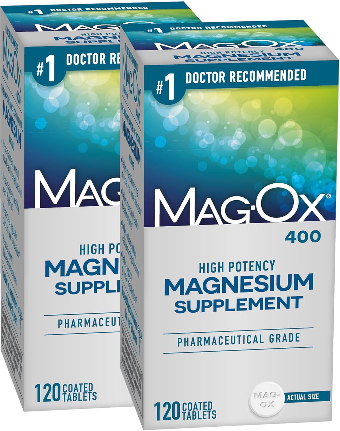 Mag-Ox Magnesium Supplement, Pharmaceutical Grade Magnesium Oxide 483mg, Most Concentrated Form of Magnesium, 120 Tablets