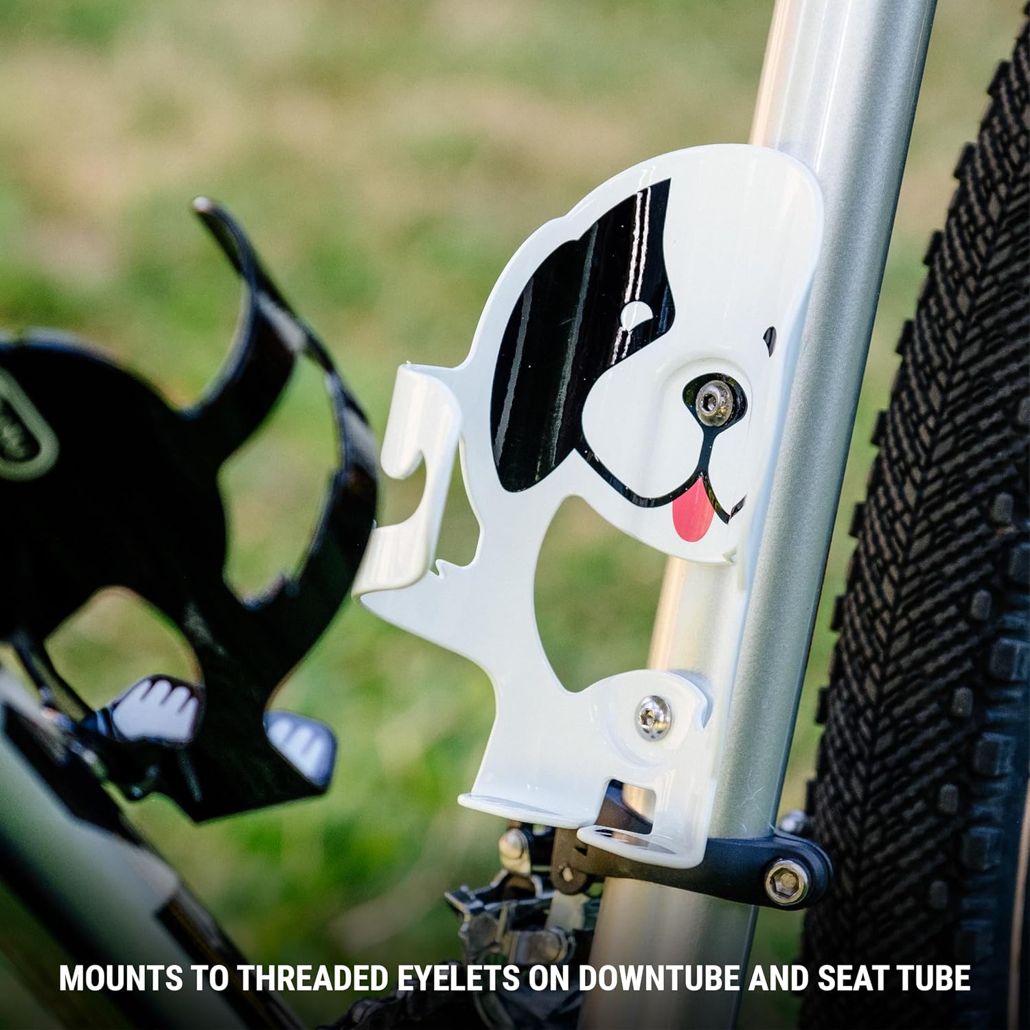 Portland Design Works Water Bottle Cage - Lightweight Water Bottle Holder for Bikes, Owl Cage, Black/Gold