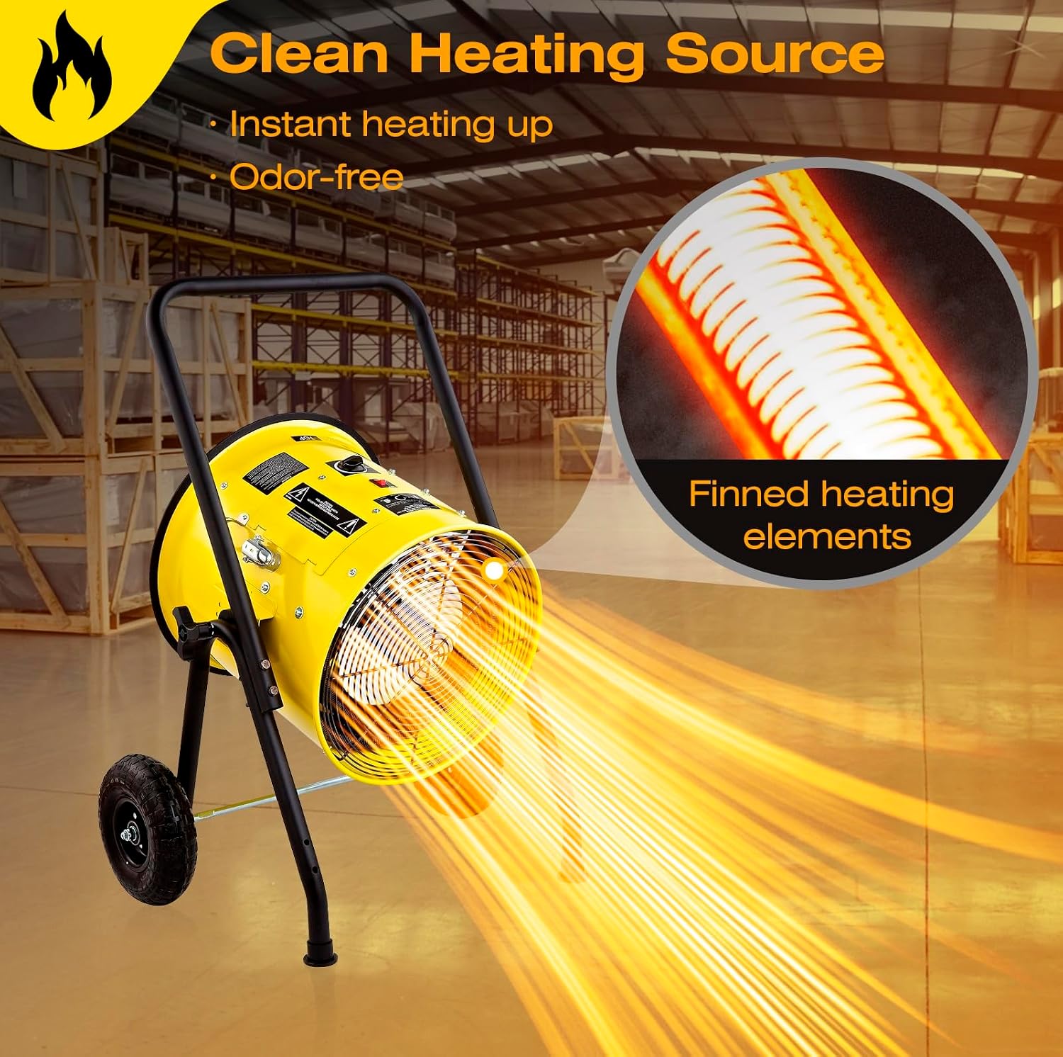 DR. INFRARED HEATER DR-PS11024 Salamander Construction 10000-Watt, Single Phase, 240-Volt Portable Fan Forced Electric Heater