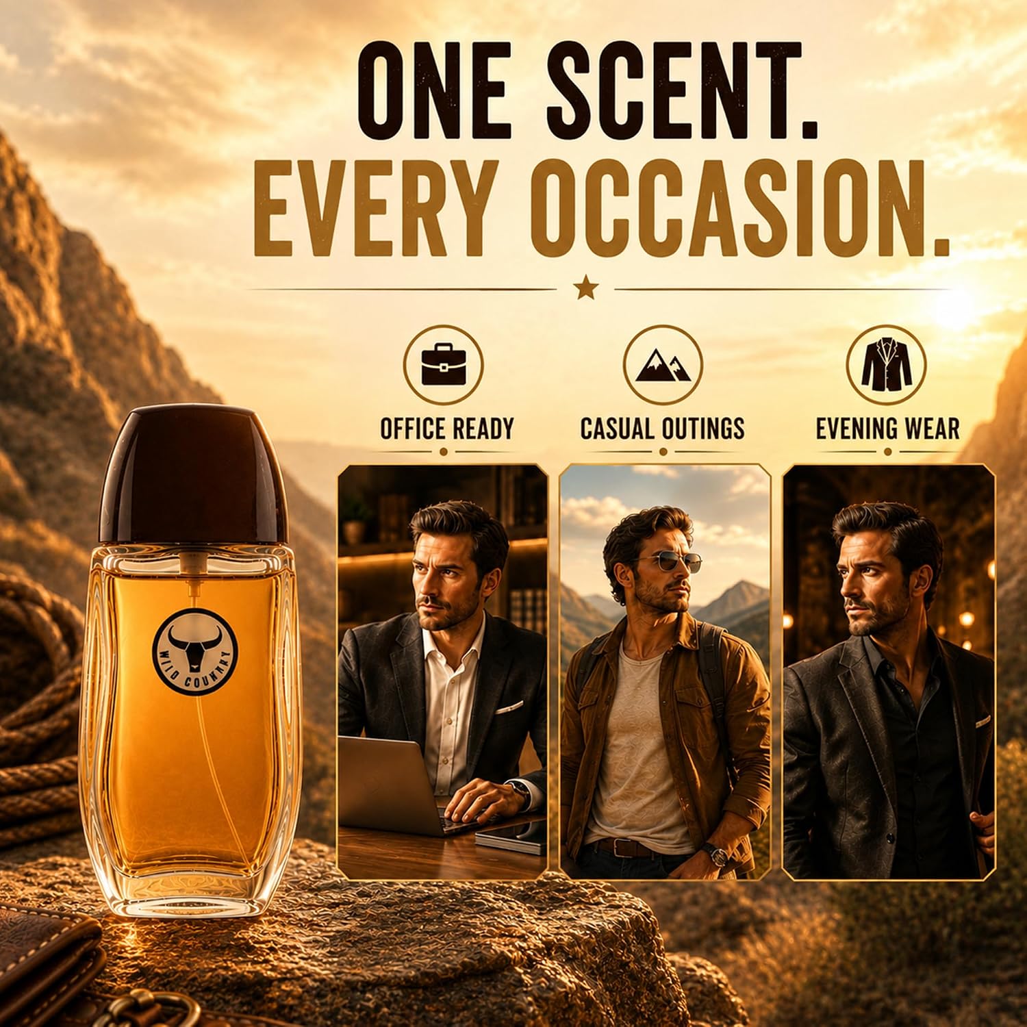 AVON Wild Country Cologne for Men - 3 oz | Long-Lasting Mens Cologne Spray with Lavender & Sandalwood. Bold, Aromatic Men's fragrances & Versatile daily wear body spray