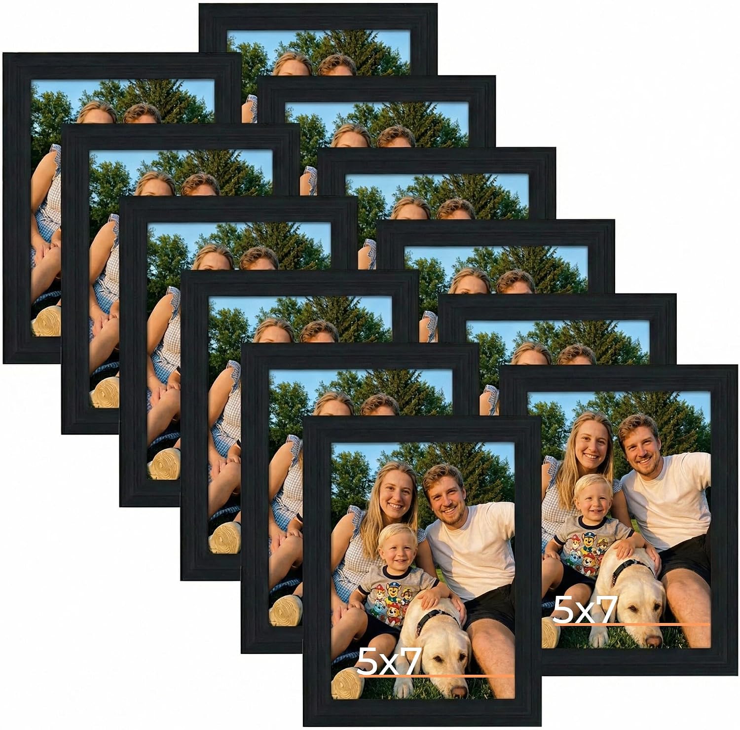 Giftgarden Black 8x10 Picture Frame Bulk, Multi 8 x 10 Photo Frames Set for Wall Hanging or Tabletop, 12 Pack