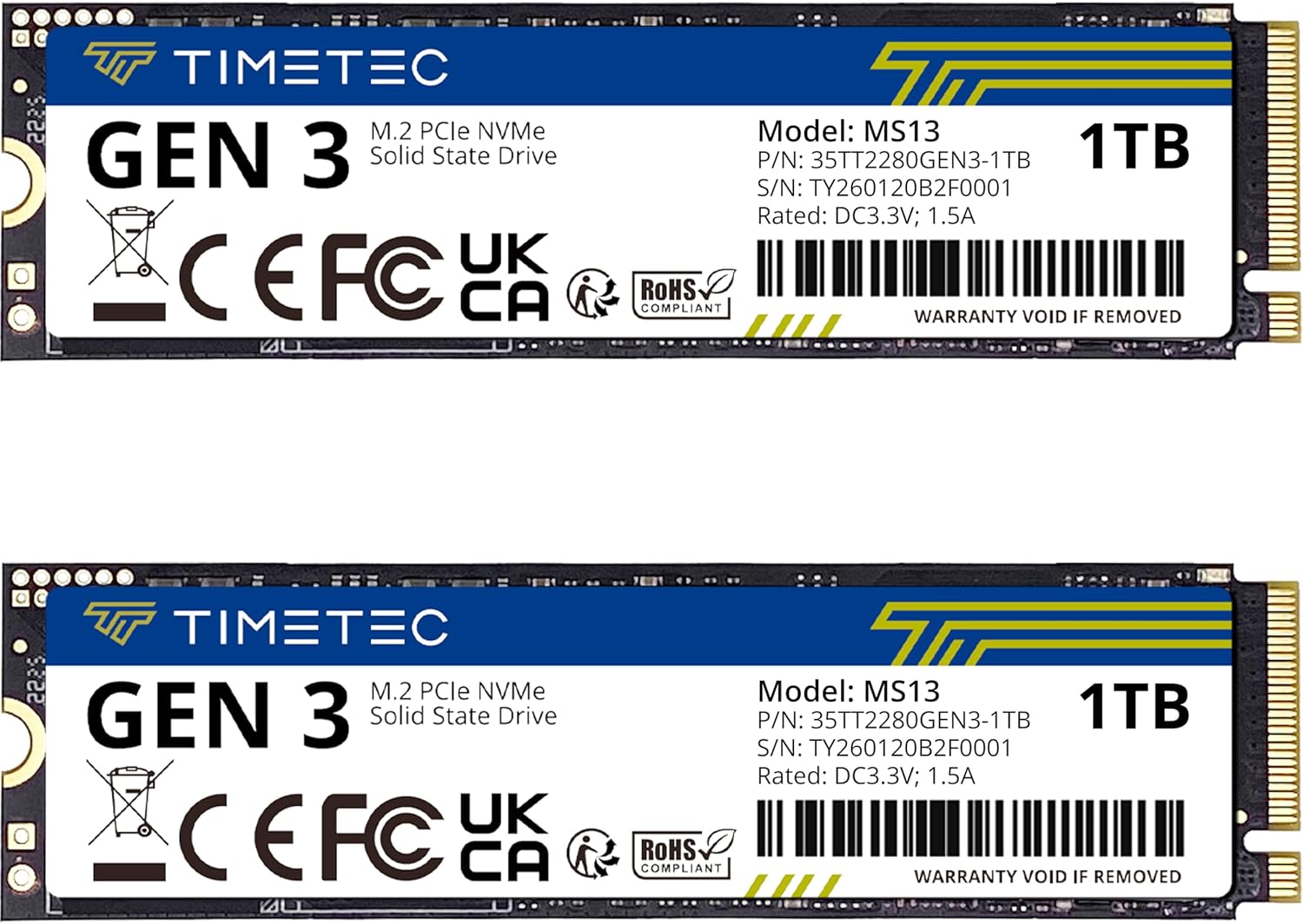 Timetec 1TB SSD NVMe PCIe Gen3x4 8Gb/s M.2 2280 3D NAND High Performance SLC Cache Read/Write Speed Up to 2, 000/1