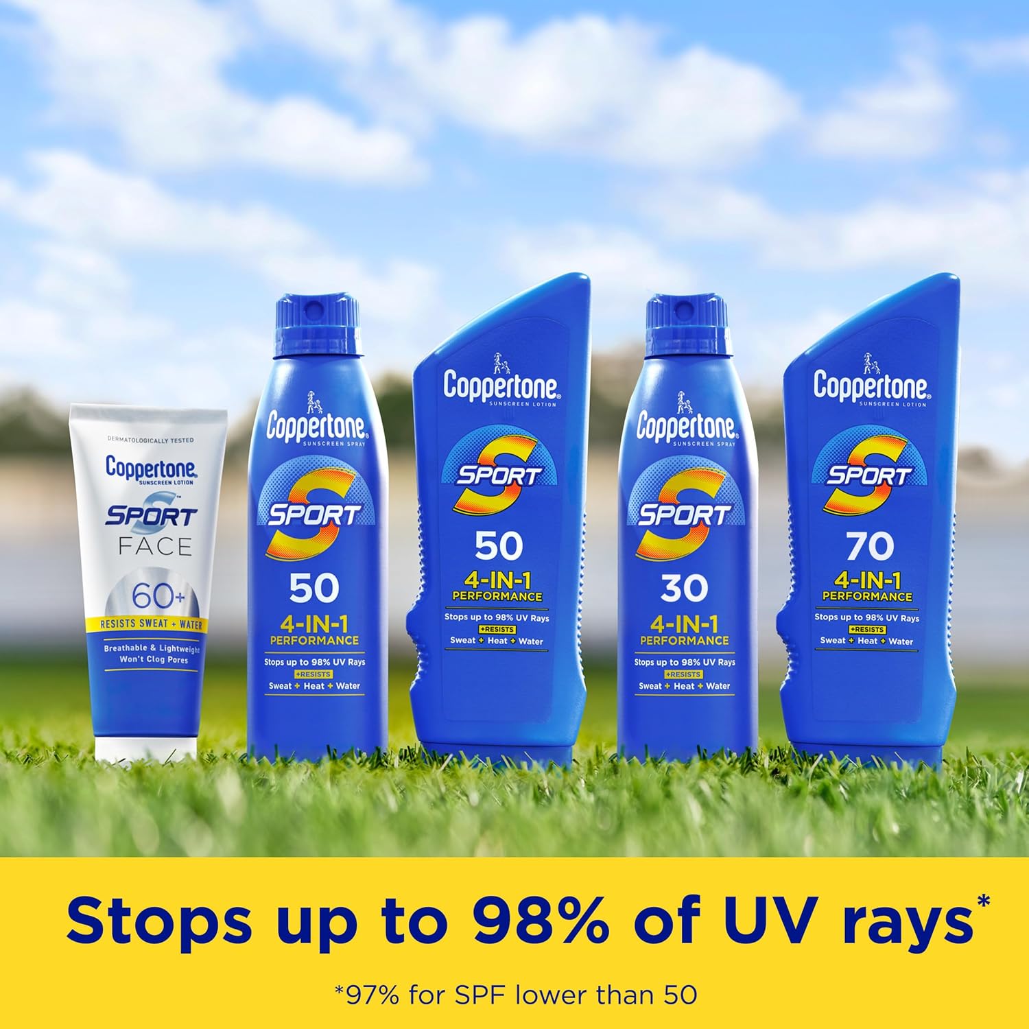 Coppertone SPORT Sunscreen Lotion SPF 30, 7 FL OZ | Sunscreen Lotion with Vitamin E, Sweat, Heat and Water Resistant, PABA, Oxybenzone, Octinoxate, Paraben and Dye Free