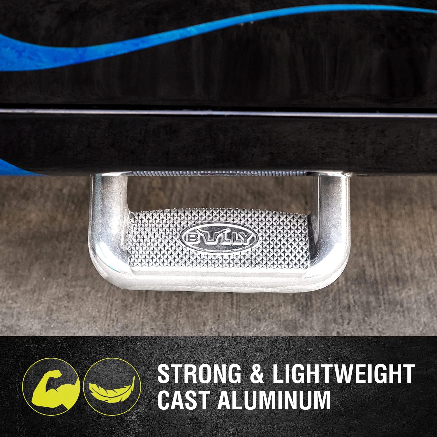 Bully AS-600-2 Polished Aluminum Universal Fit Truck Side Step Set of 4 for Trucks from Chevy (Chevrolet), Ford, Toyota, GMC, Dodge RAM, Jeep