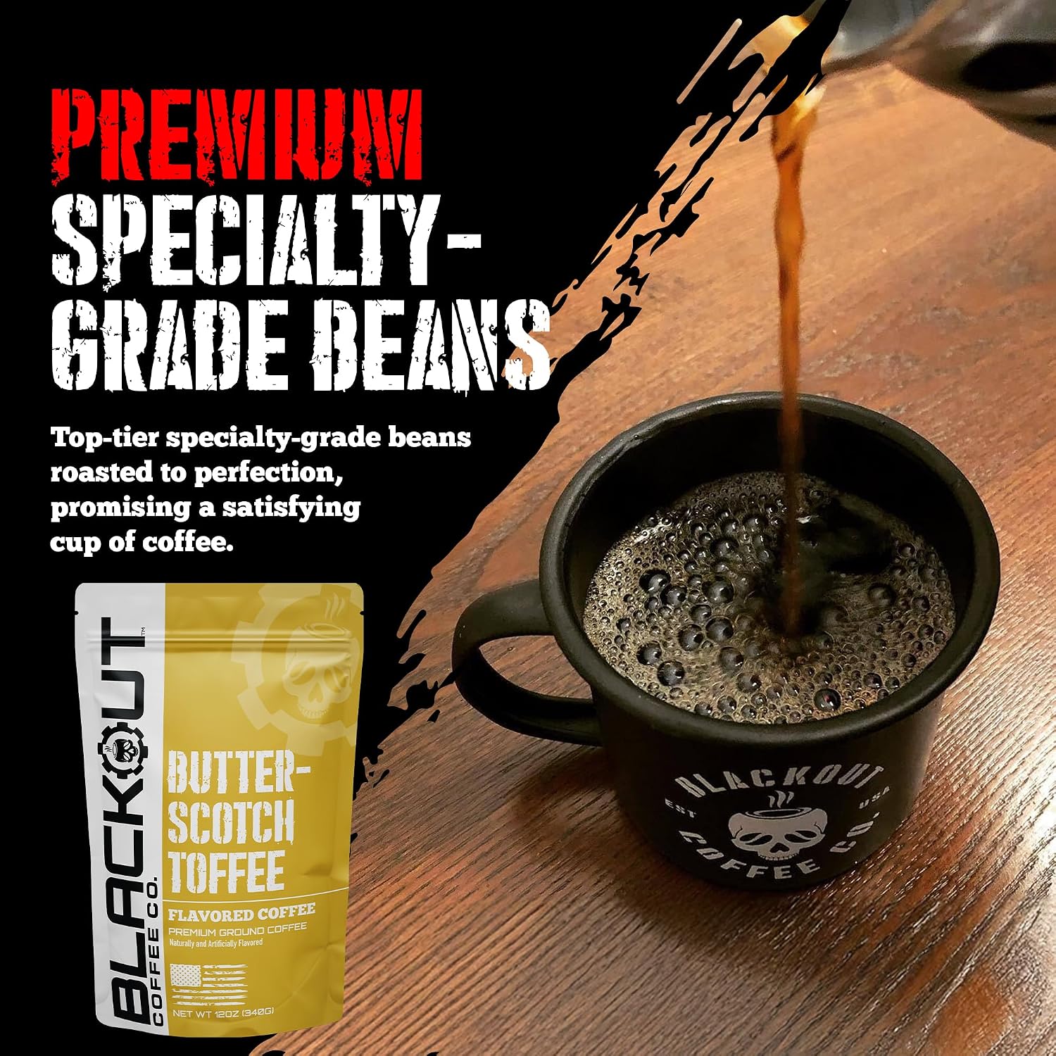 Blackout Coffee Blueberry Crumble Ground Coffee, Medium Roast, 12 oz
